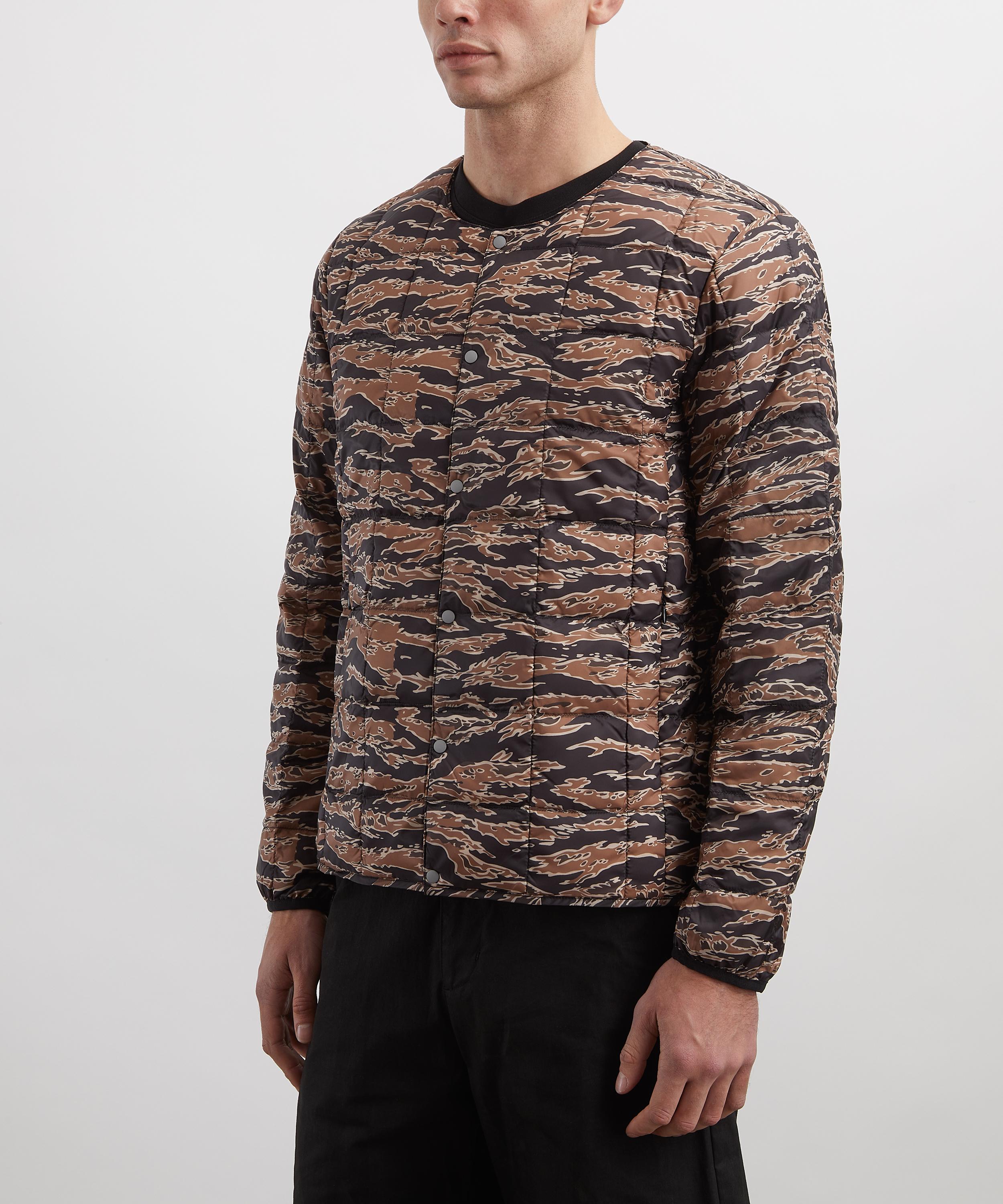 TAION - Tiger Stripe Crew-Neck Down Jacket image number 2