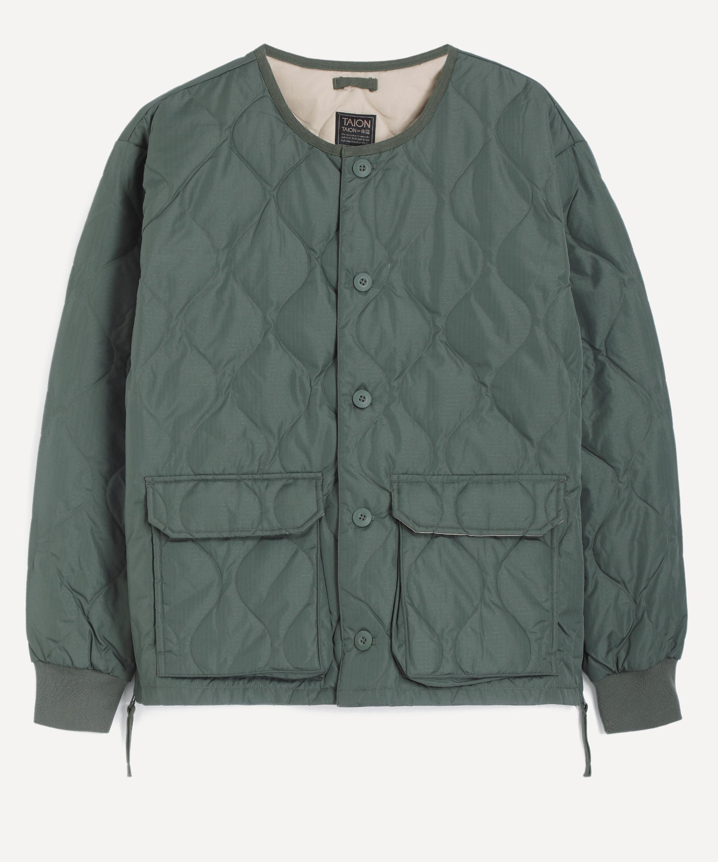 TAION - Military Crew-Neck Down Cardigan