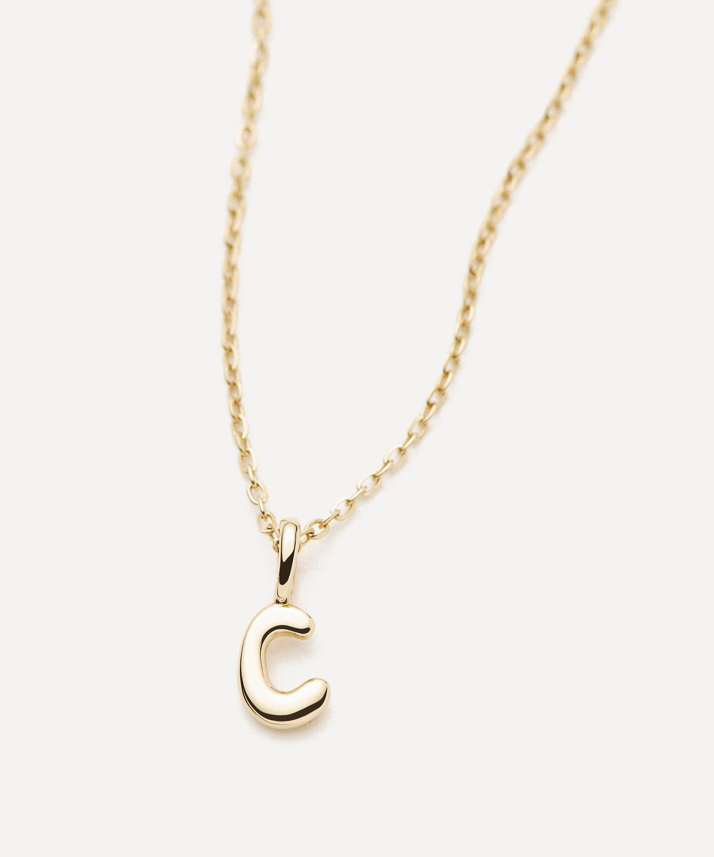 Missoma - 14ct Gold Fine Initial Mini C Pendant Necklace image number 2