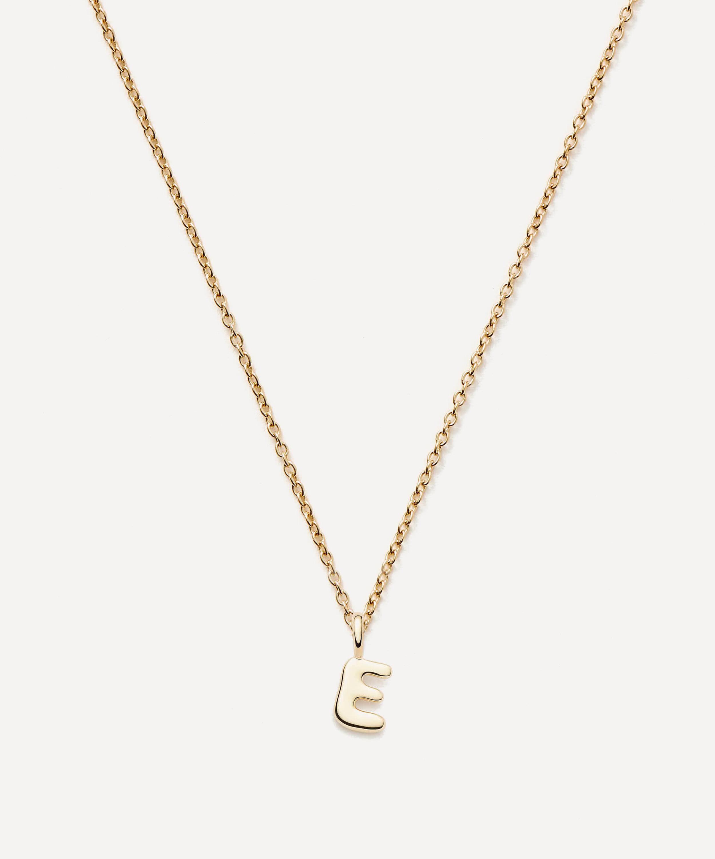 Missoma - 14ct Gold Fine Initial Mini E Pendant Necklace