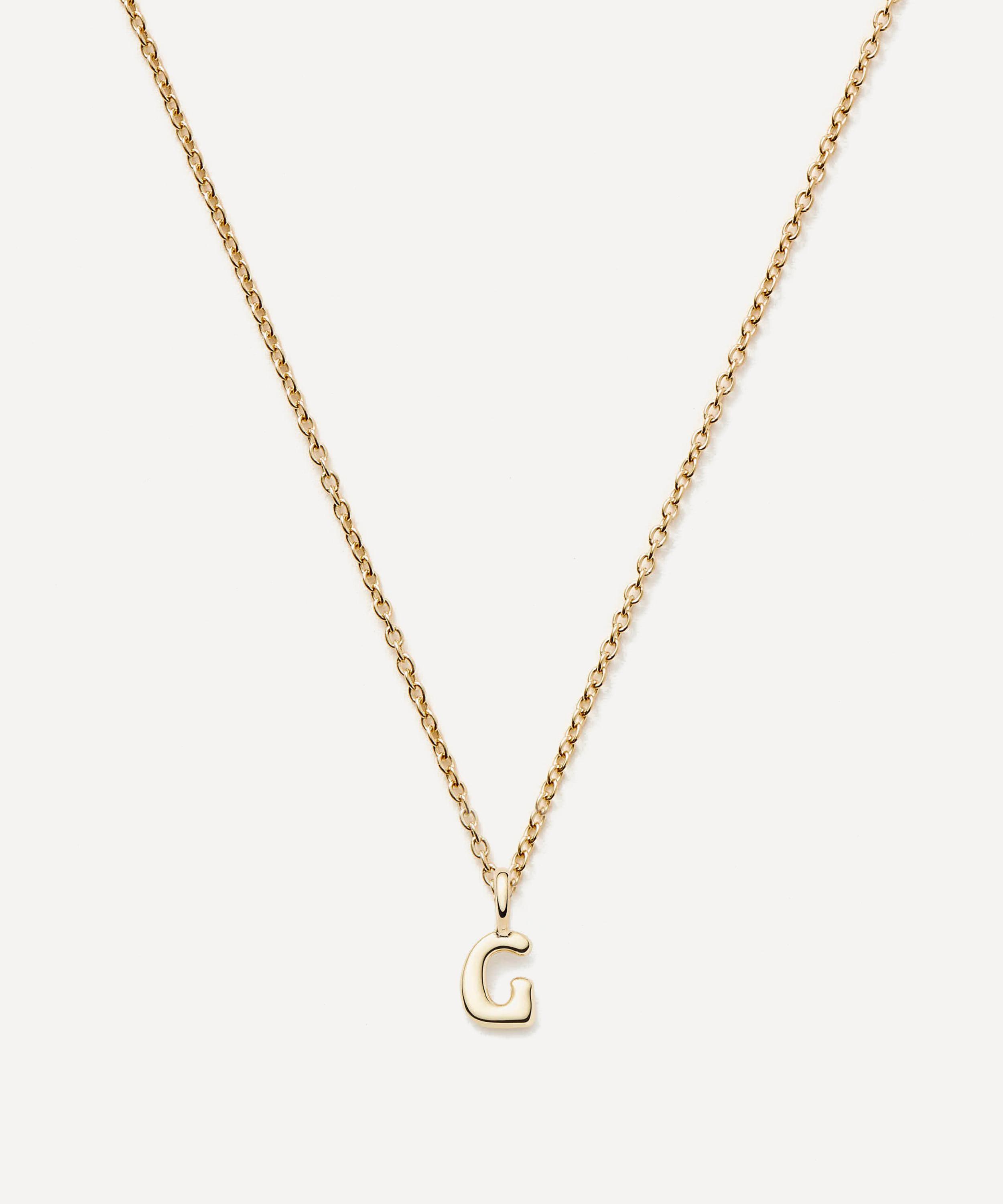 Missoma - 14ct Gold Fine Initial Mini G Pendant Necklace image number 0