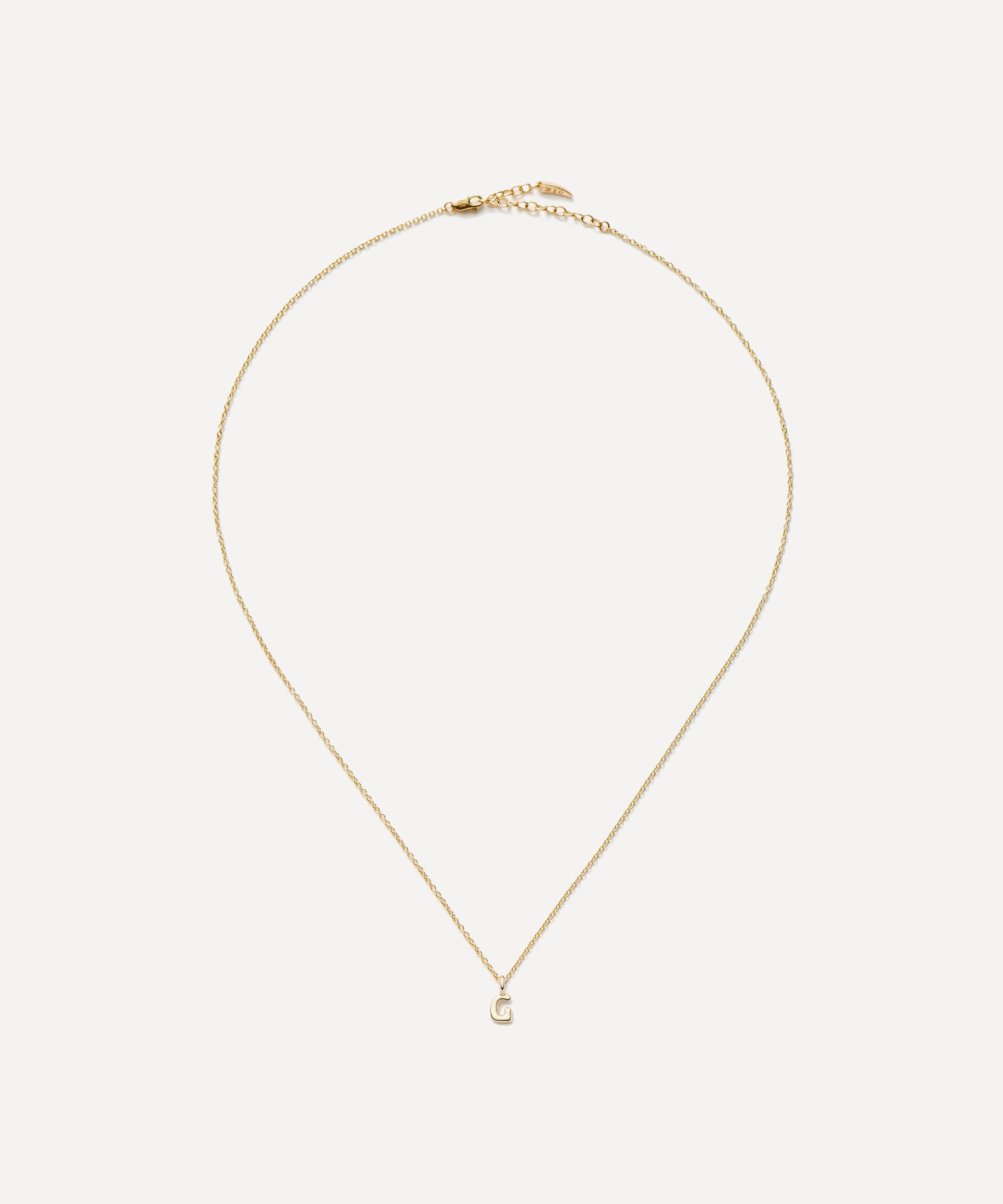 Missoma - 14ct Gold Fine Initial Mini G Pendant Necklace image number 1