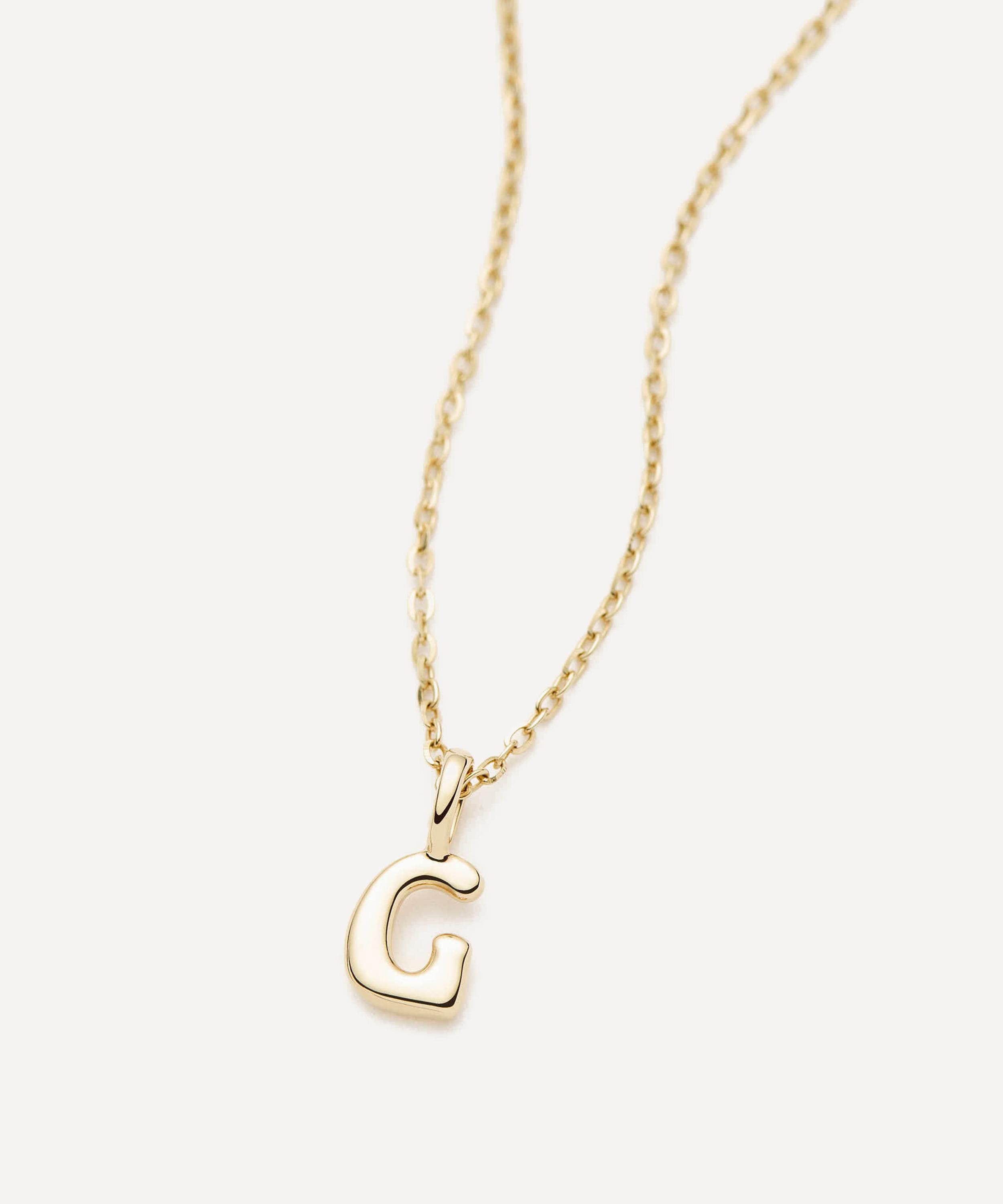 Missoma - 14ct Gold Fine Initial Mini G Pendant Necklace image number 2