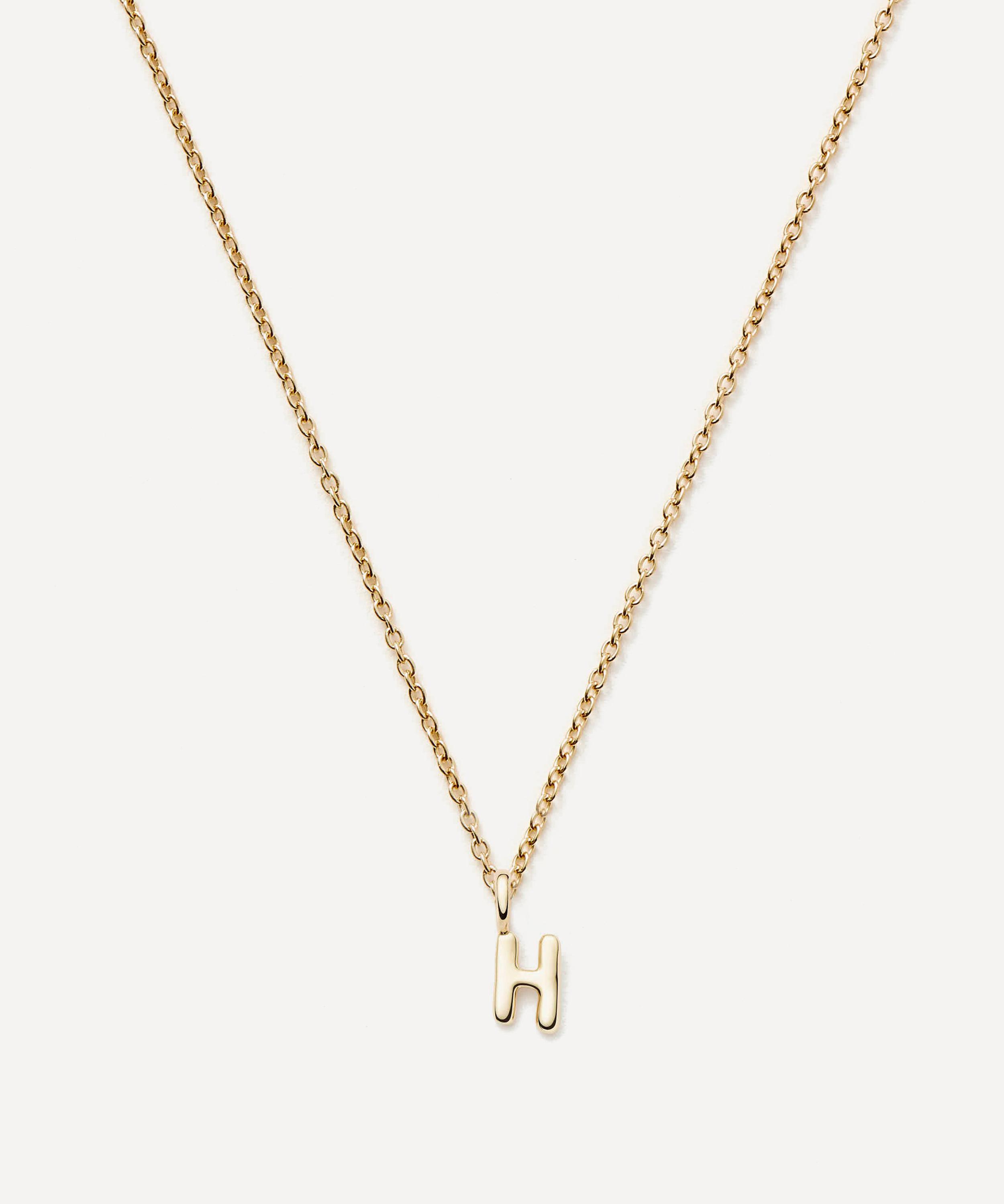 Missoma - 14ct Gold Fine Initial Mini H Pendant Necklace
