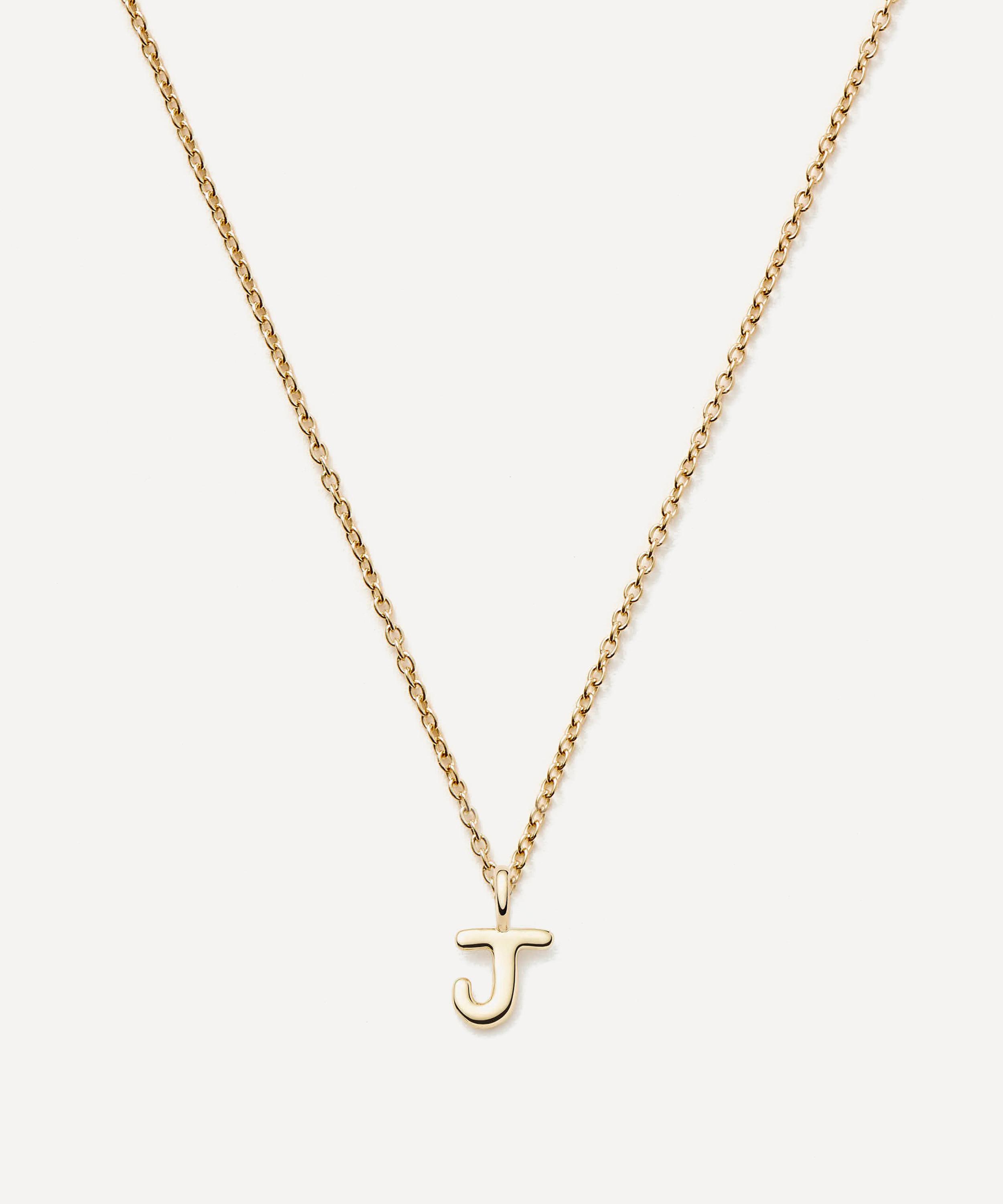 Missoma - 14ct Gold Fine Initial Mini J Pendant Necklace