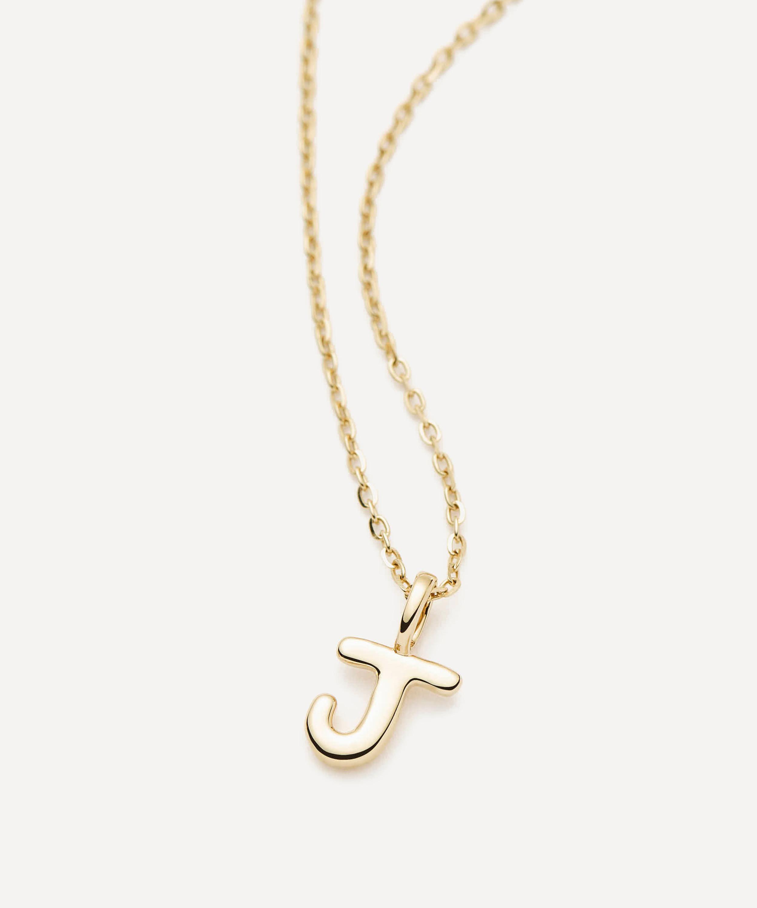 Missoma - 14ct Gold Fine Initial Mini J Pendant Necklace image number 2