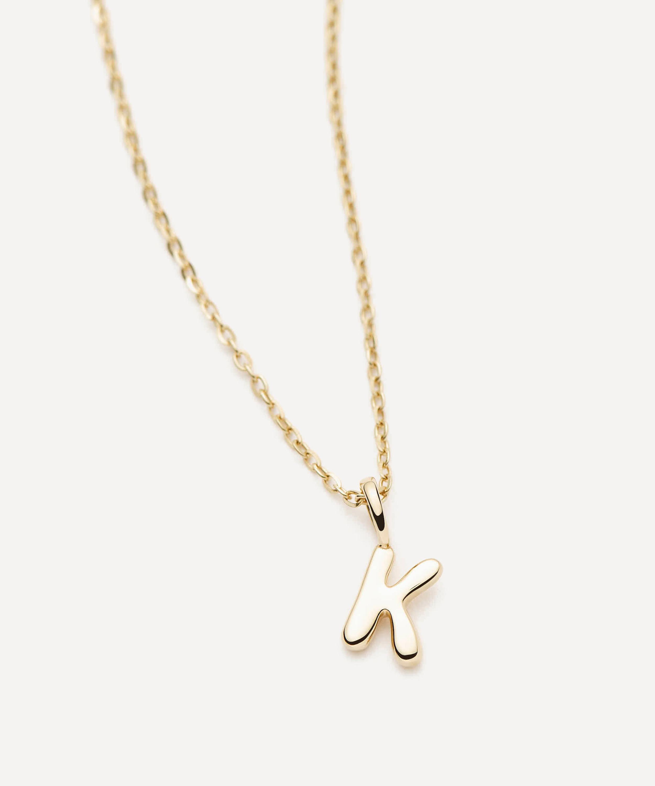 Missoma - 14ct Gold Fine Initial Mini K Pendant Necklace image number 2