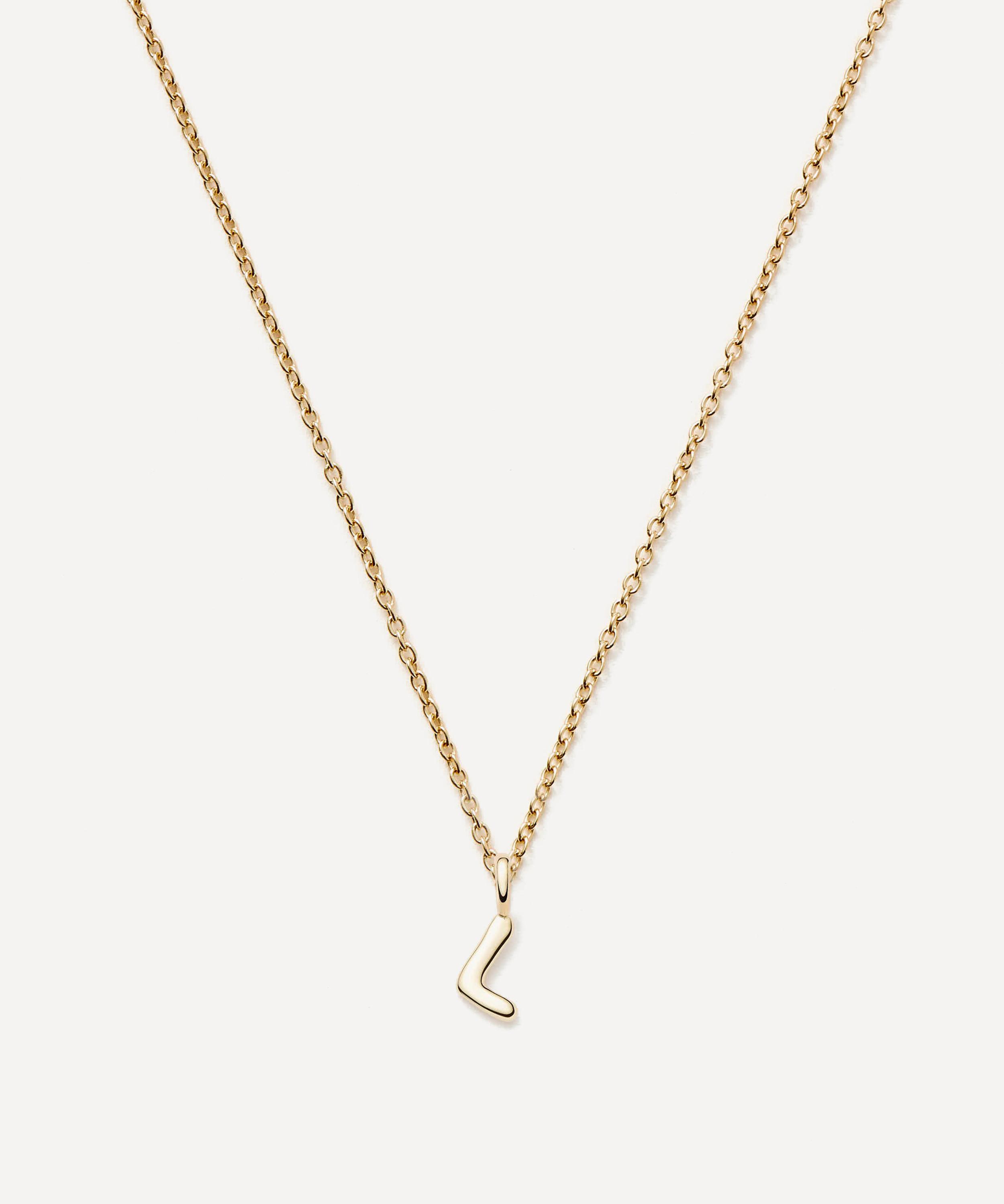 Missoma - 14ct Gold Fine Initial Mini L Pendant Necklace