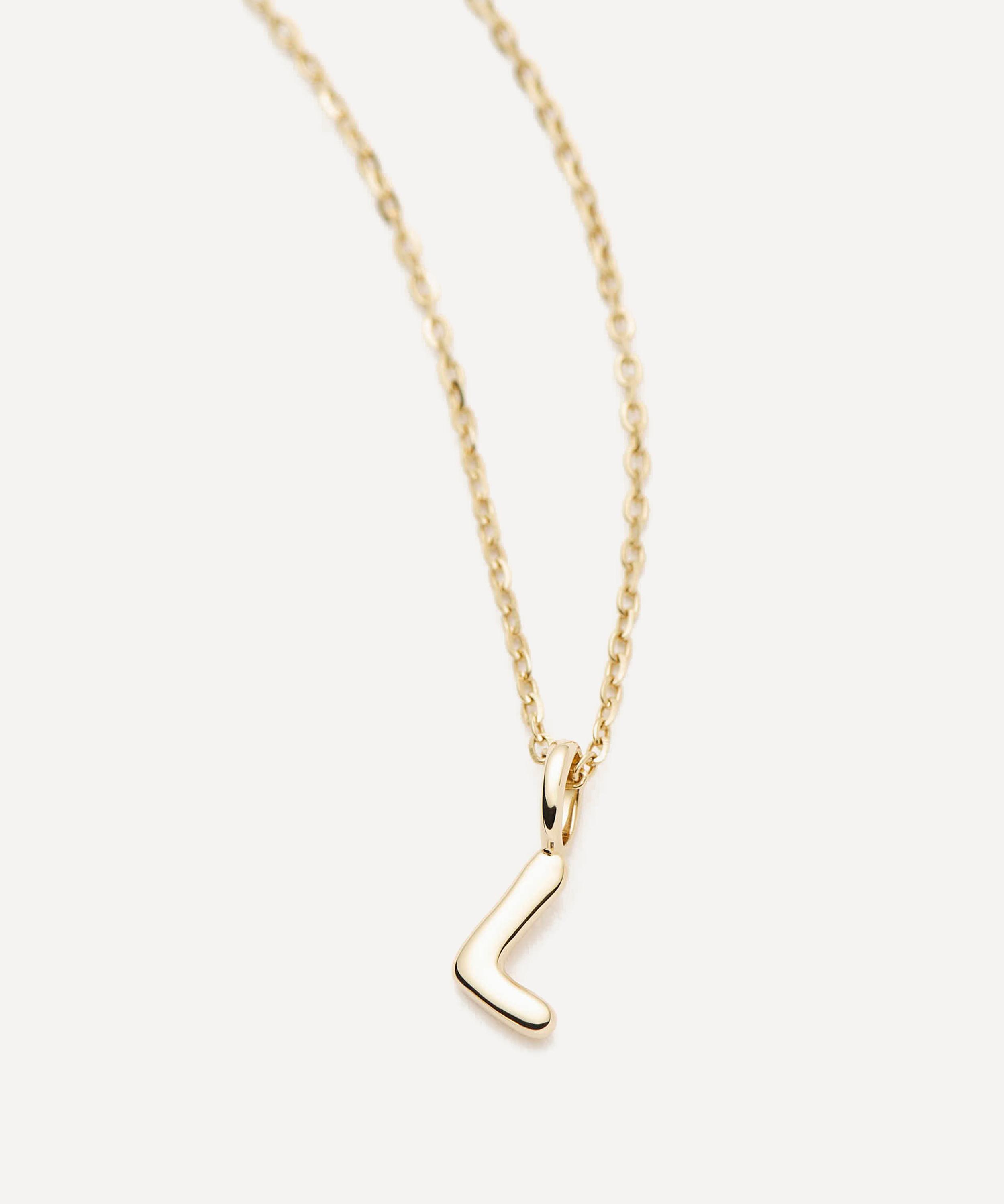 Missoma - 14ct Gold Fine Initial Mini L Pendant Necklace image number 2