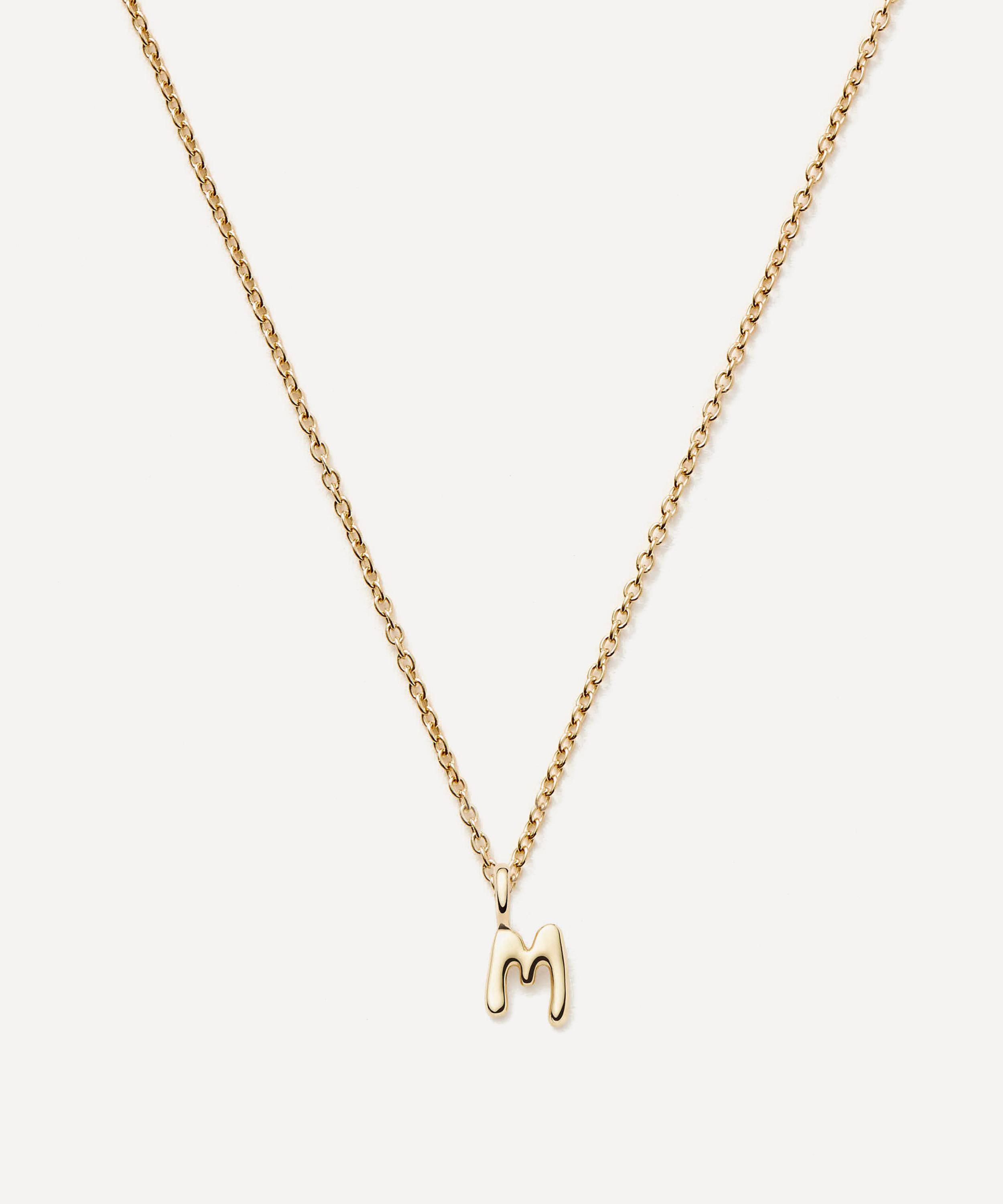 Missoma - 14ct Gold Fine Initial Mini M Pendant Necklace