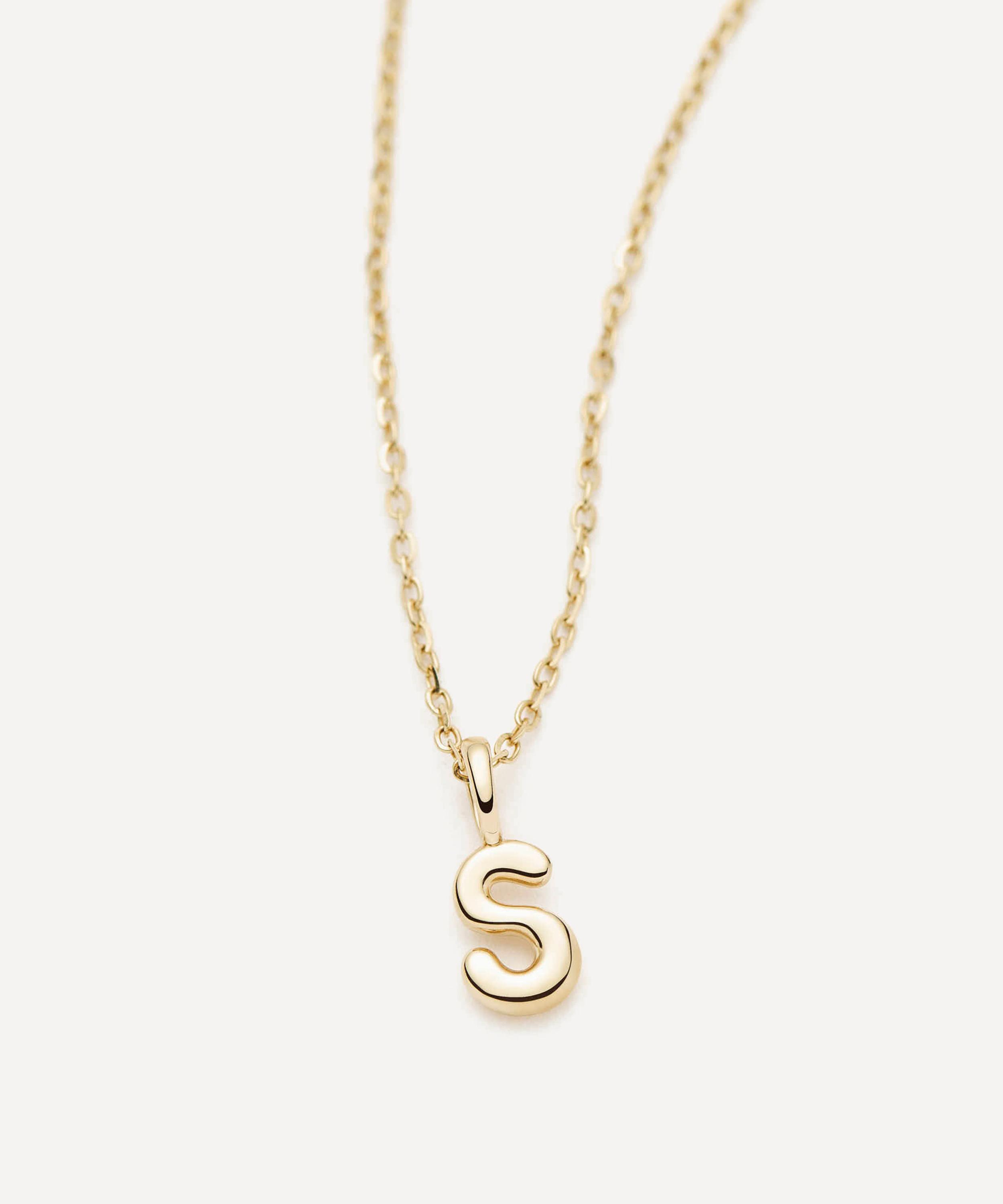 Missoma - 14ct Gold Fine Initial Mini S Pendant Necklace image number 2