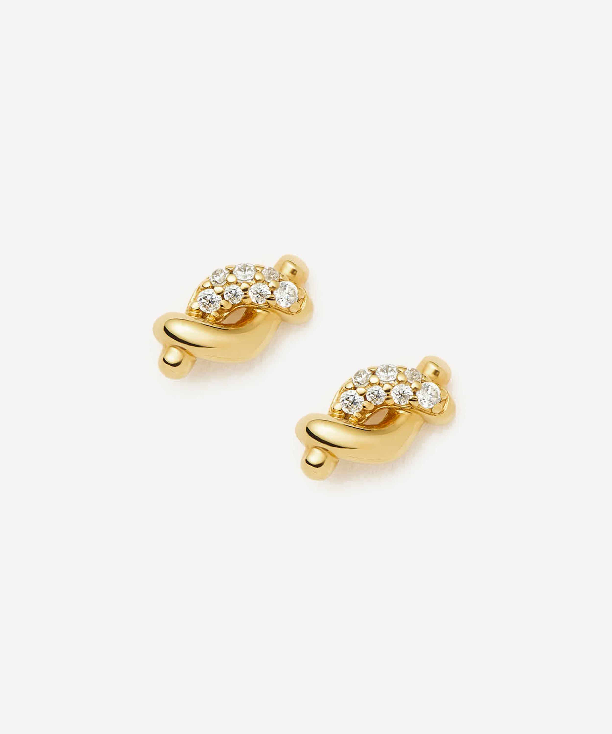 Missoma - 18ct Gold-Plated Vermeil Silver Molten Snow Stud Earrings image number 0