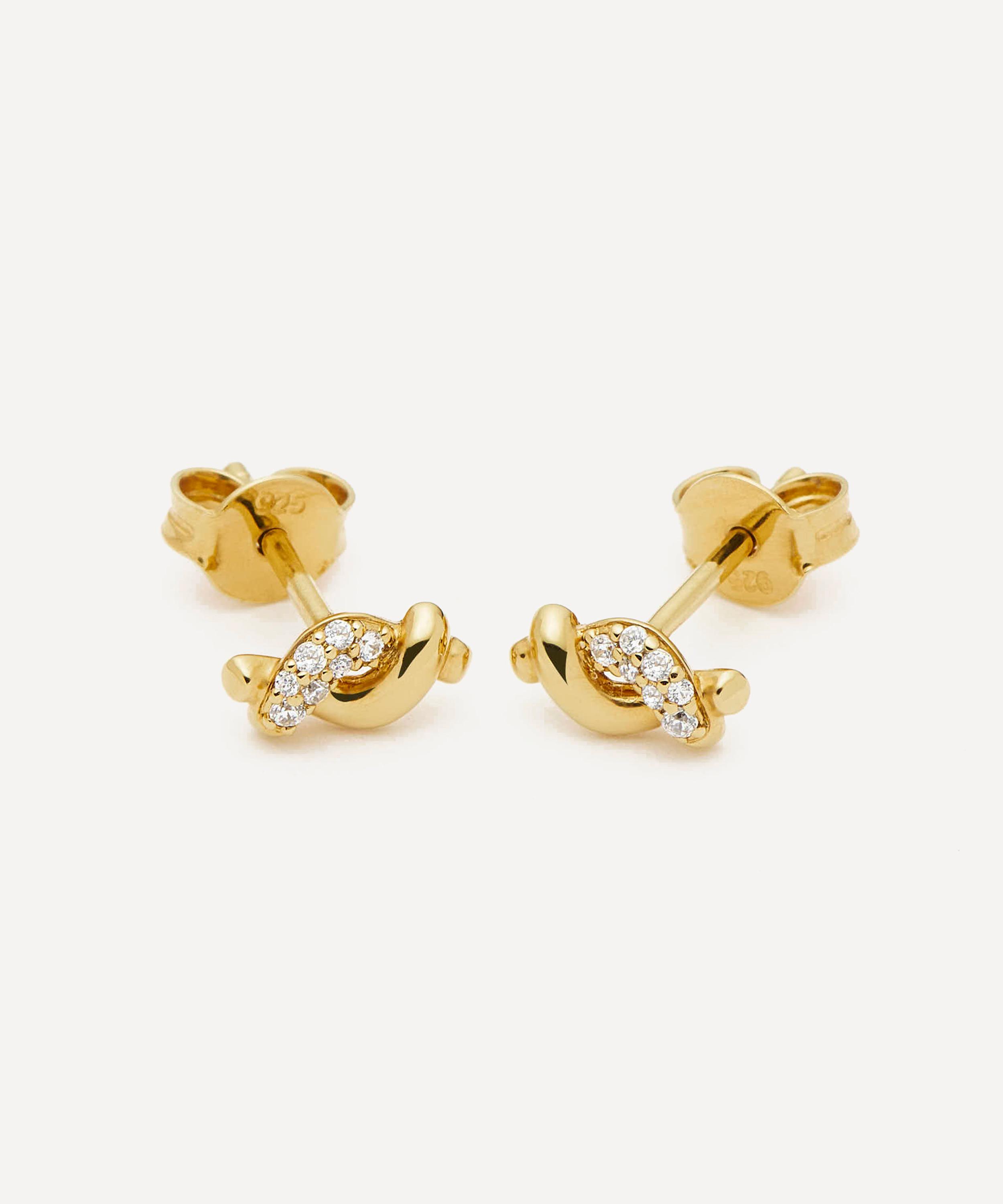 Missoma - 18ct Gold-Plated Vermeil Silver Molten Snow Stud Earrings image number 1