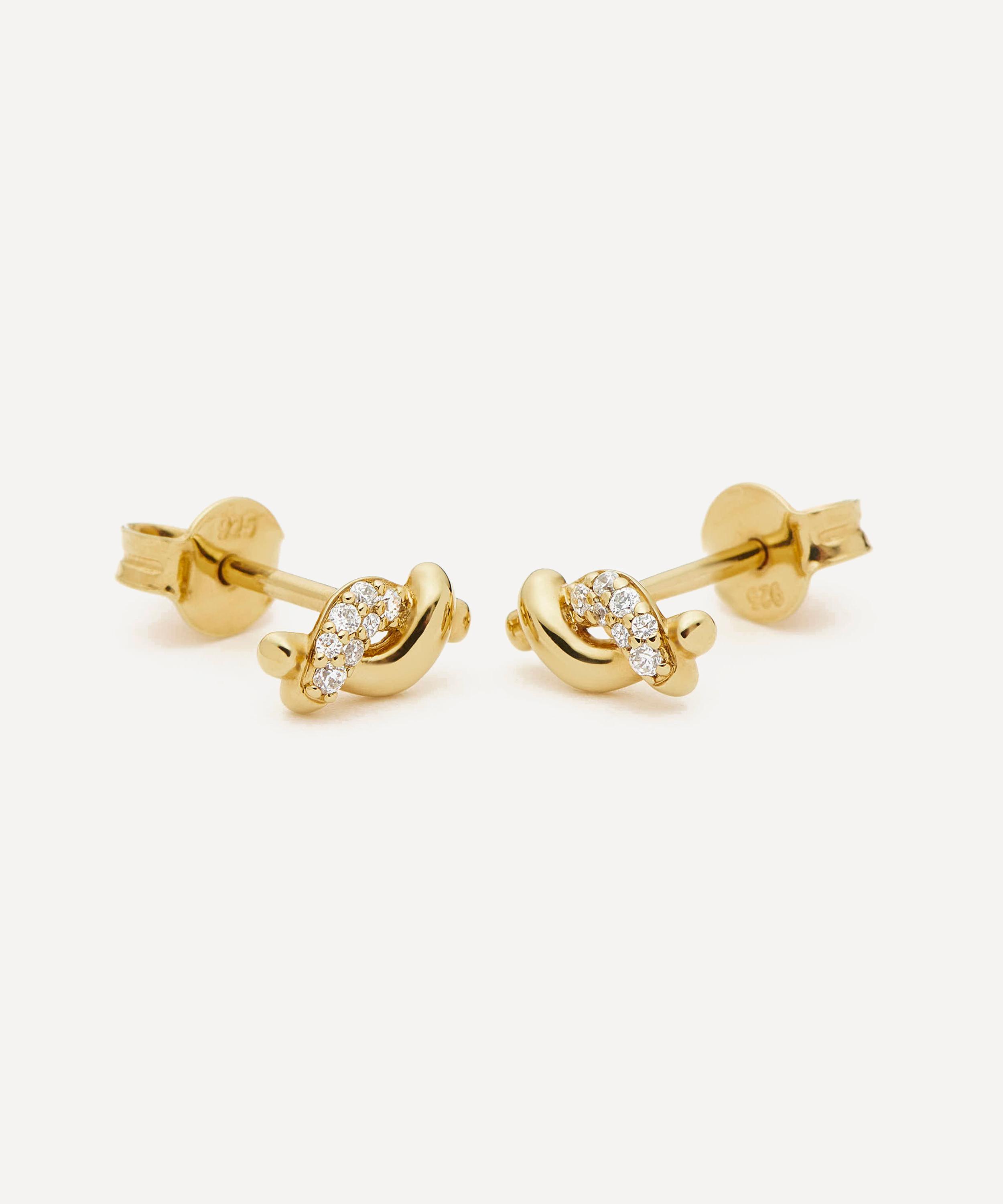 Missoma - 18ct Gold-Plated Vermeil Silver Molten Snow Stud Earrings image number 2