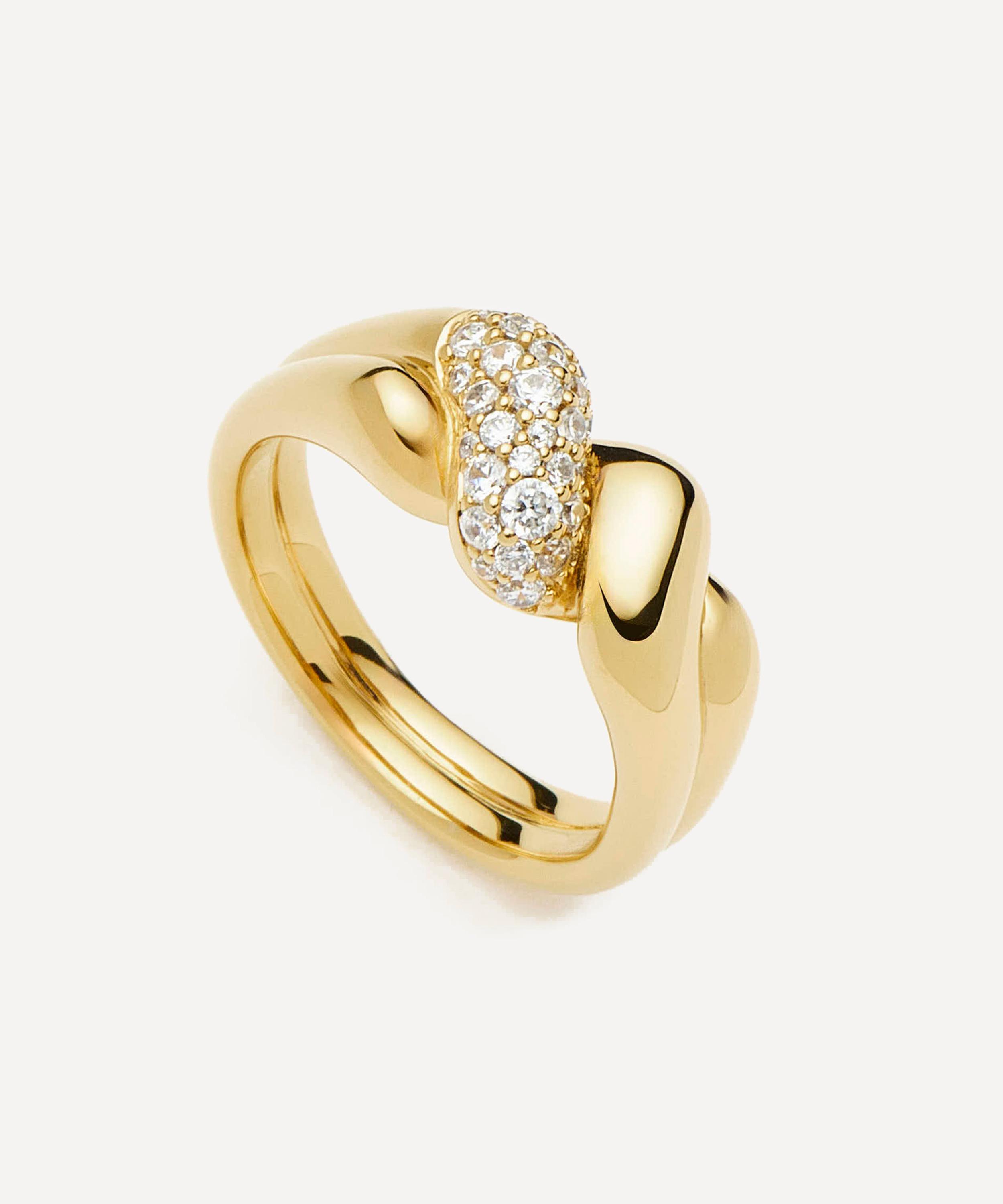 Missoma - 18ct Gold-Plated Molten Snow Double Statement Ring