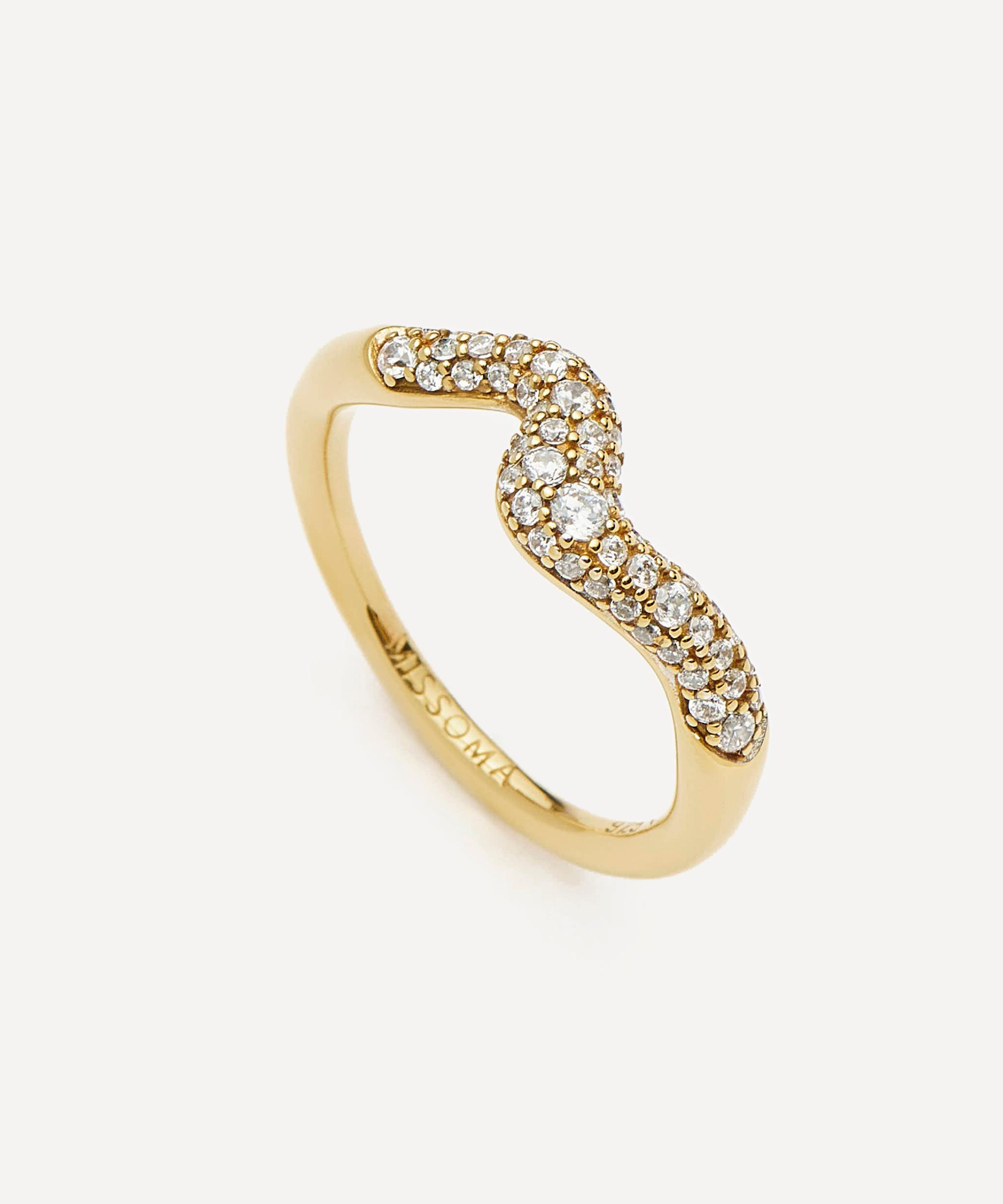 Missoma - 18ct Gold-Plated Vermeil Silver Molten Snow Double Statement Ring