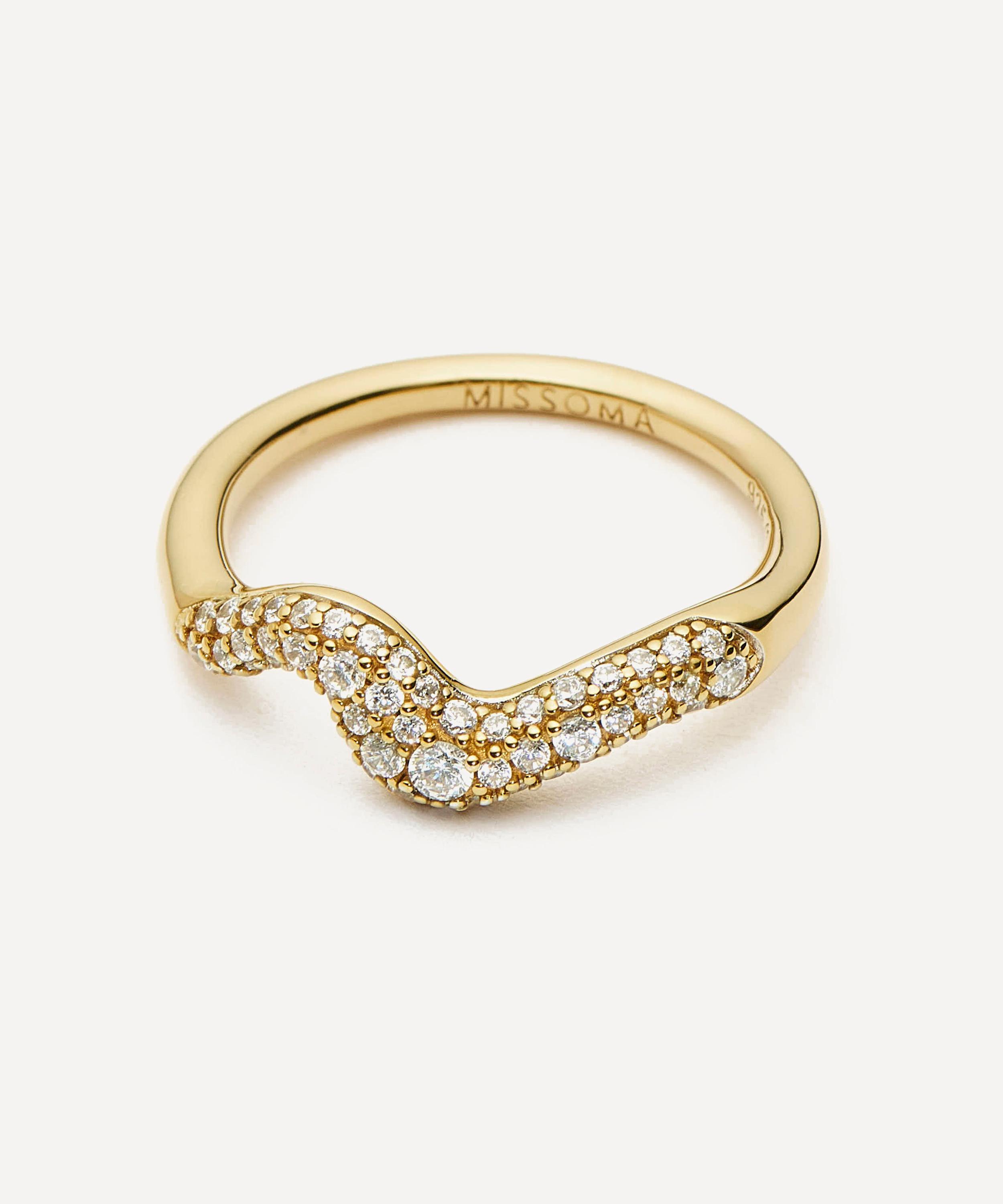 Missoma - 18ct Gold-Plated Vermeil Silver Molten Snow Double Statement Ring image number 1