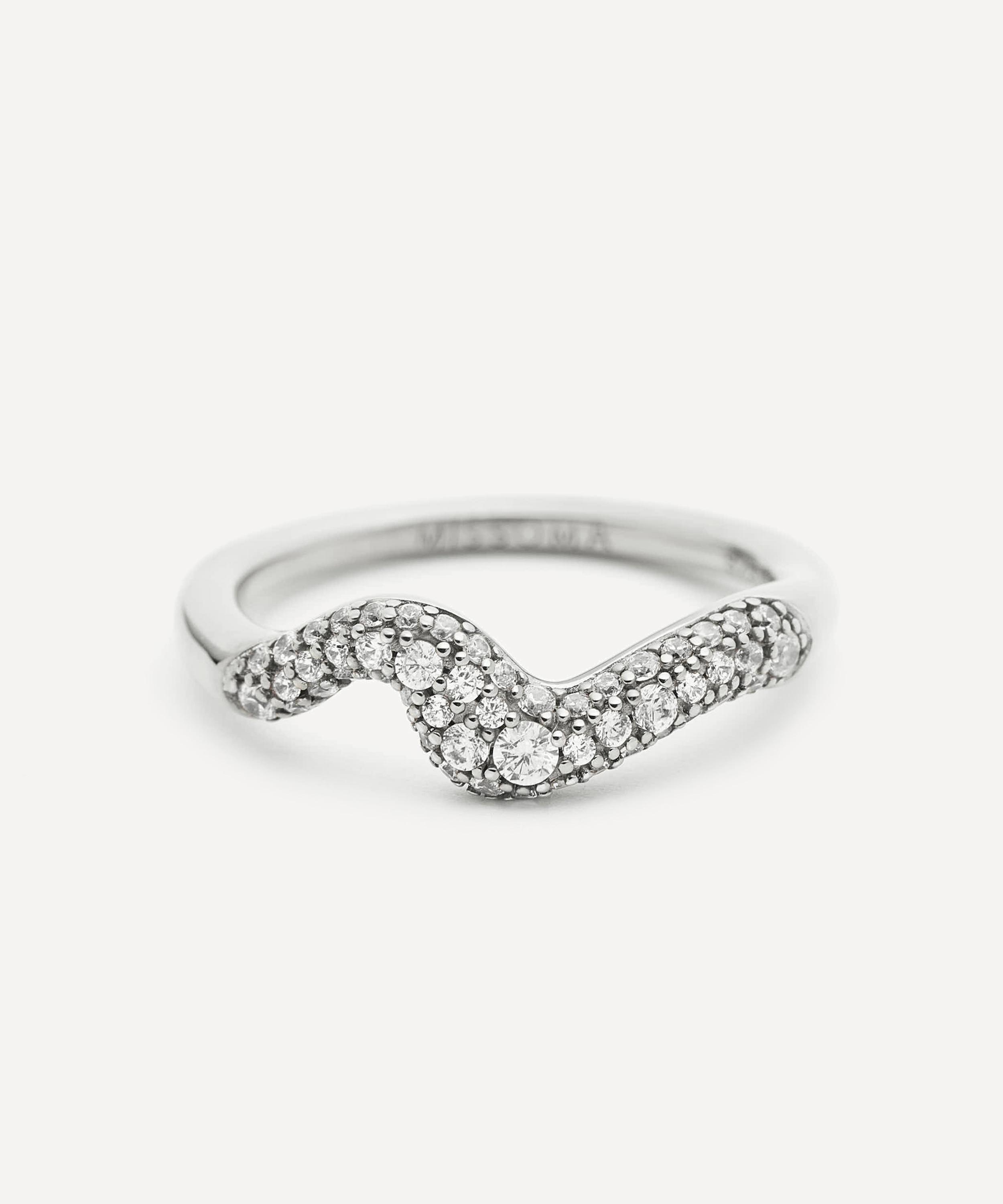 Missoma - Sterling Silver Molten Snow Double Statement Ring