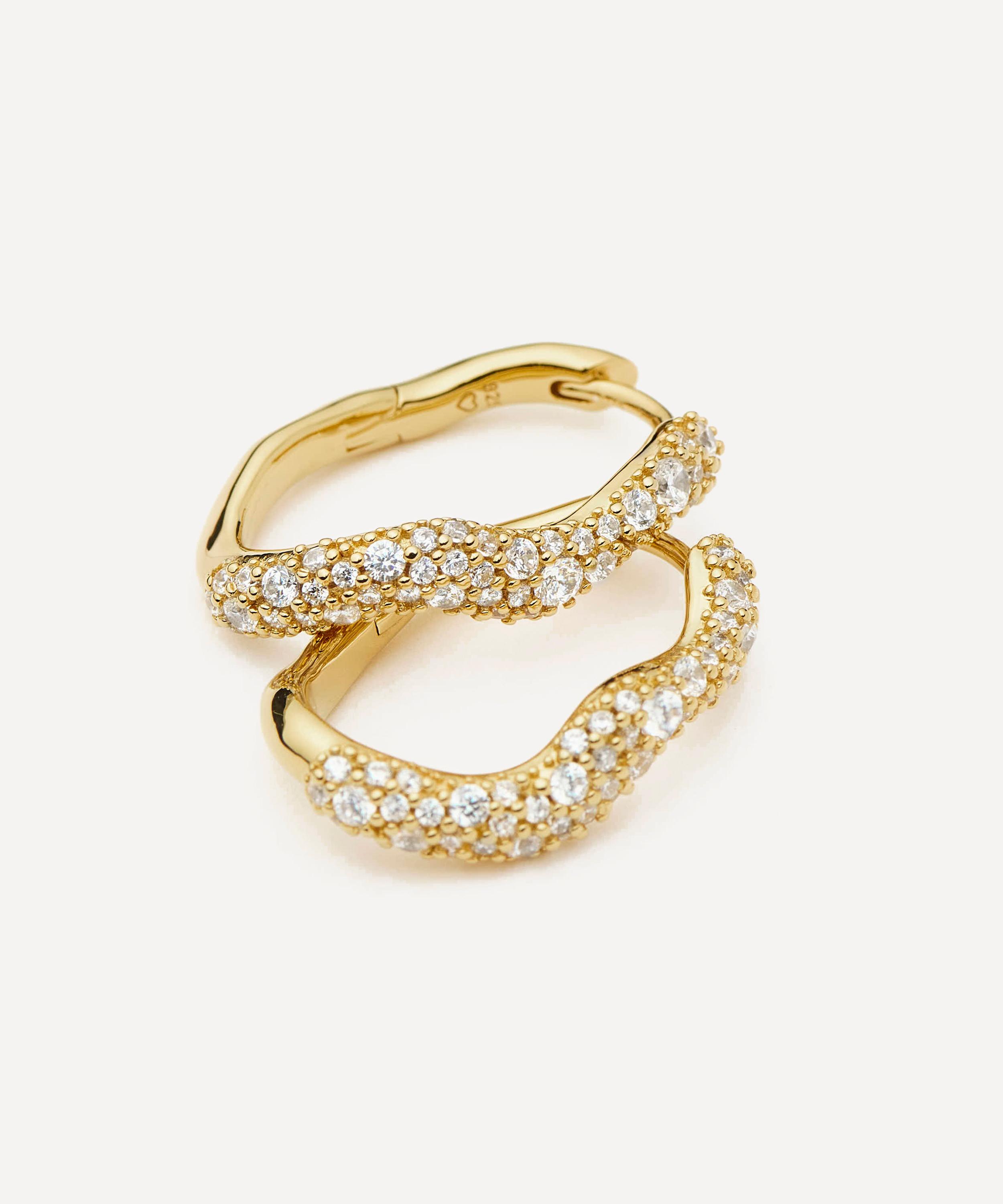 Missoma - 18ct Gold-Plated Vermeil Silver Molten Snow Small Hoop Earrings image number 1