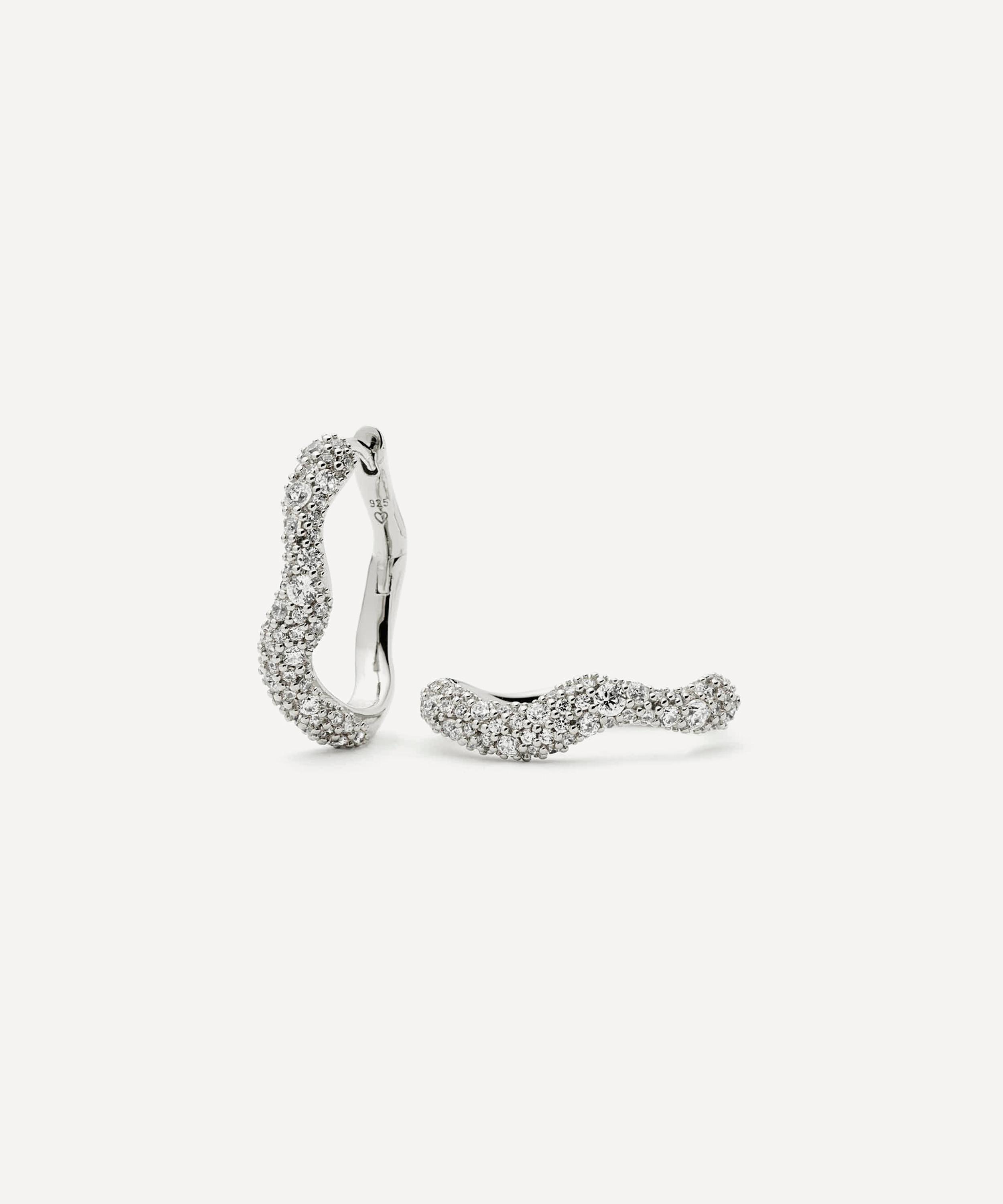 Missoma - Silver Molten Snow Small Hoop Earrings