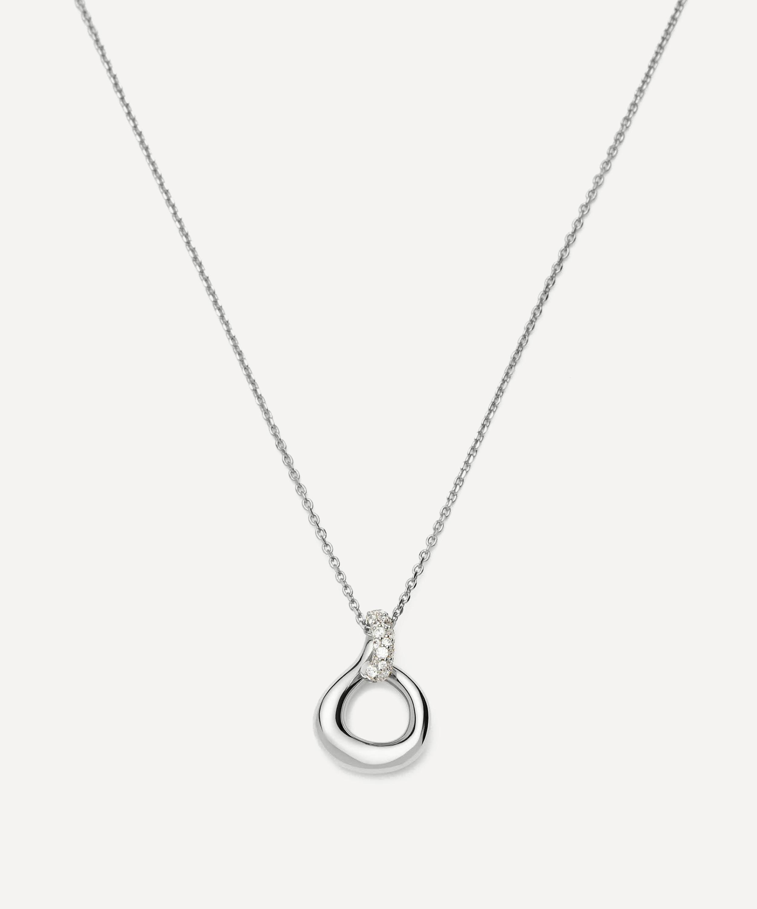 Missoma - Silver Molten Snow Twisted Pendant Necklace image number 0