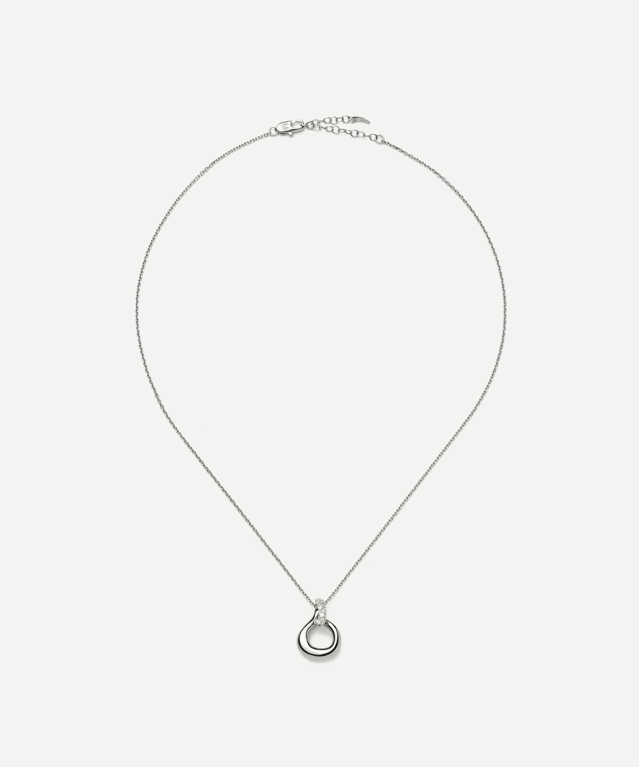 Missoma - Silver Molten Snow Twisted Pendant Necklace image number 1