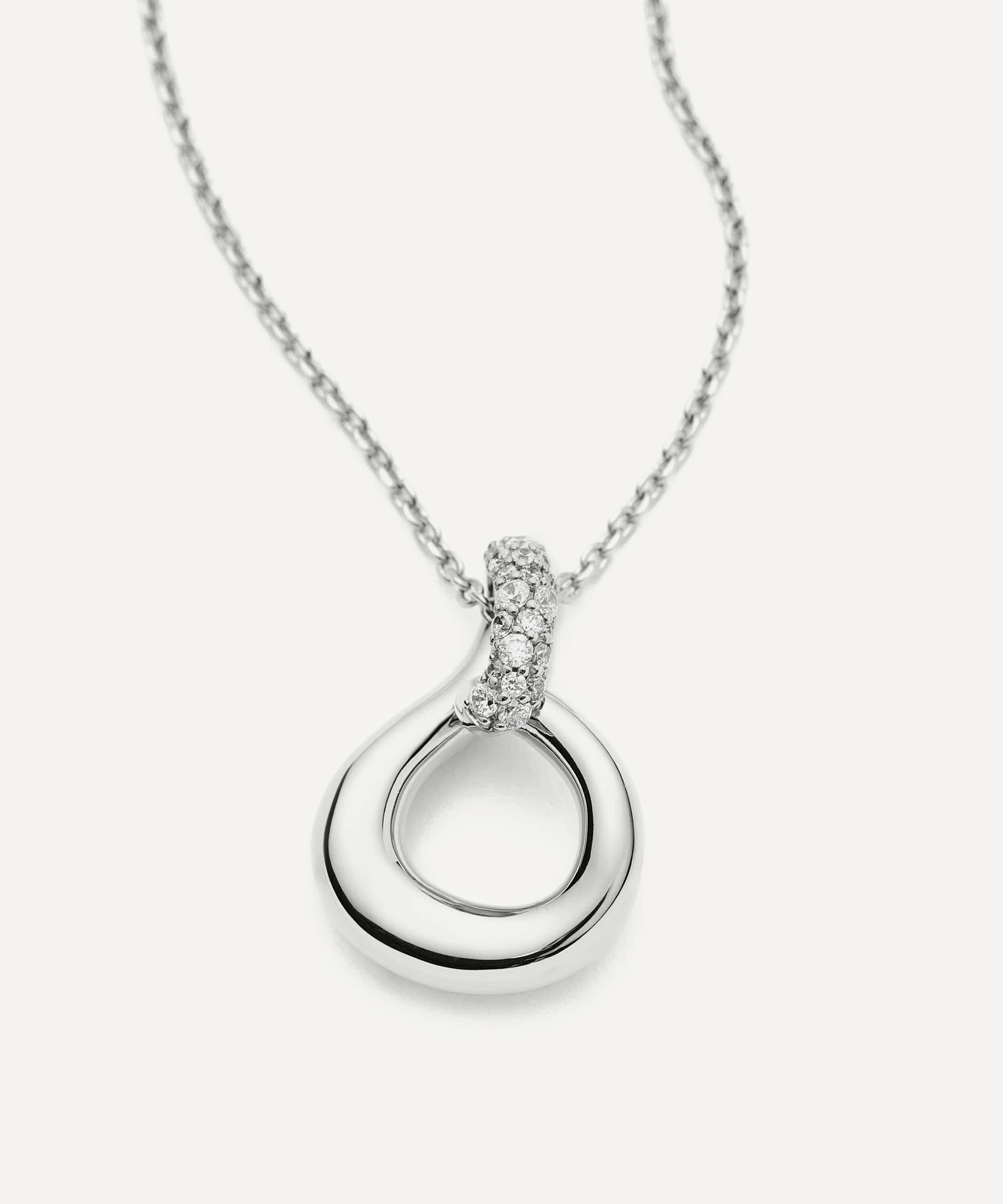Missoma - Silver Molten Snow Twisted Pendant Necklace image number 2