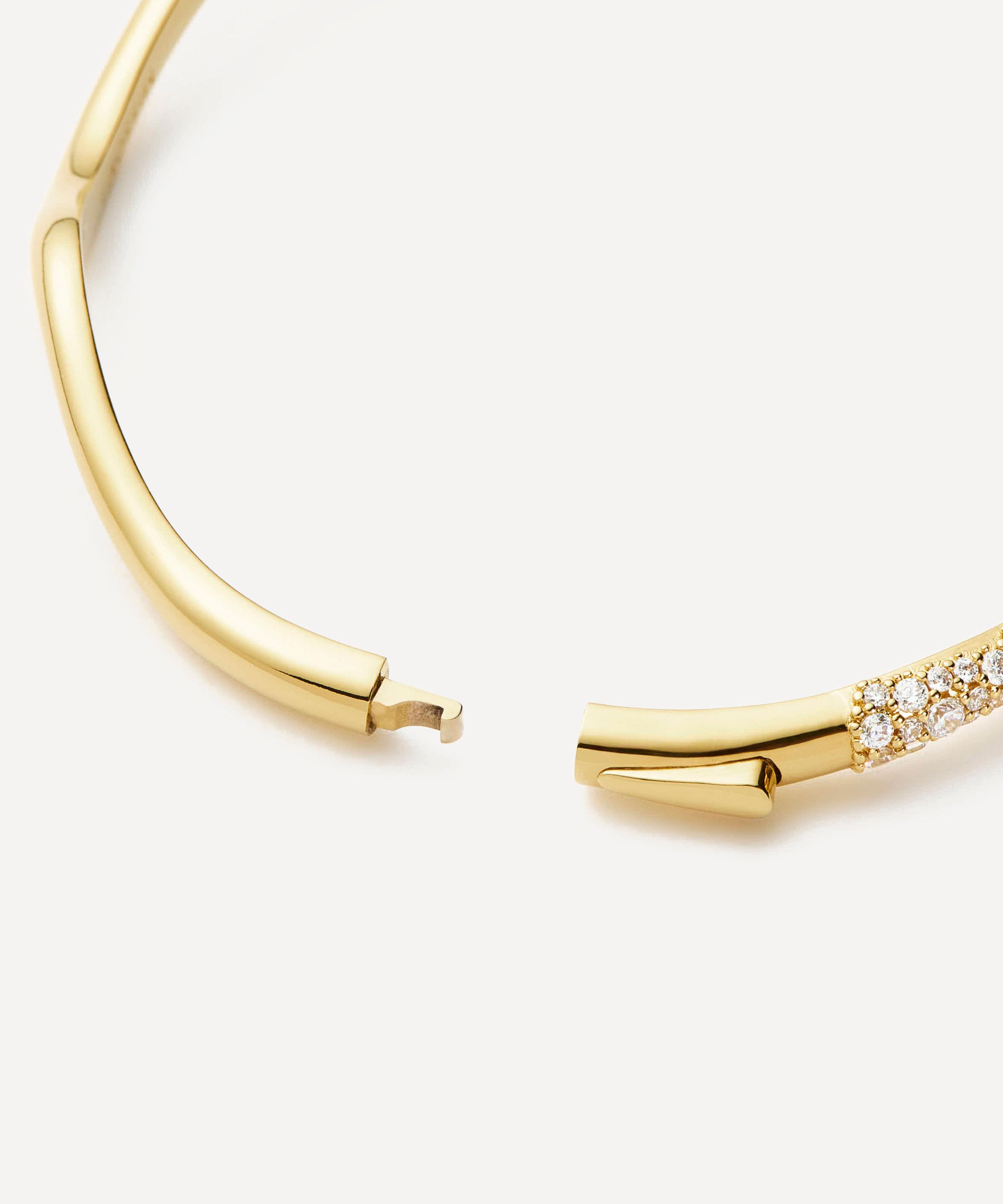 Missoma - 18ct Gold-Plated Molten Snow Ripple Hinged Bangle Bracelet image number 3