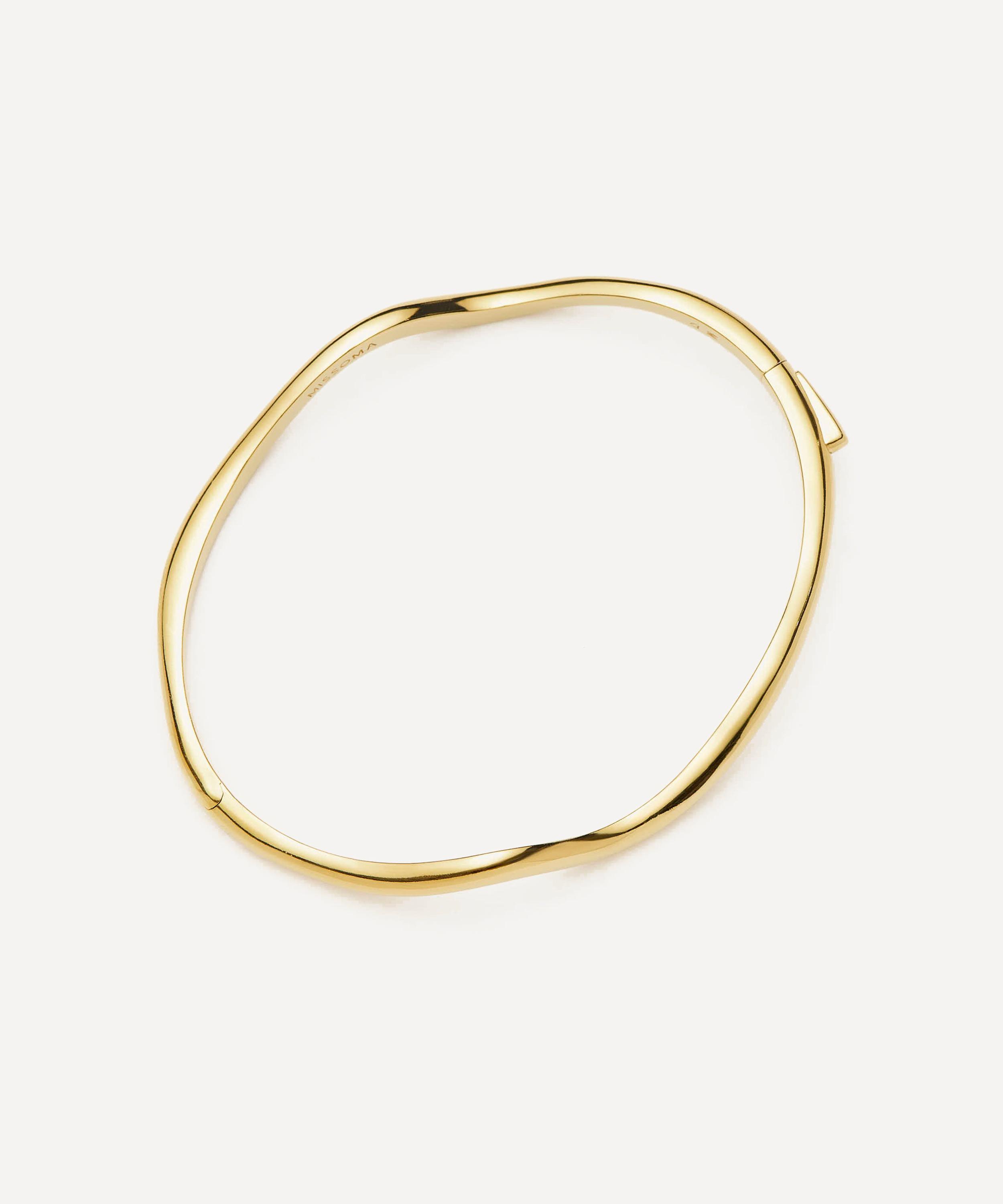 Missoma - 18ct Gold-Plated Molten Classic Hinged Bangle Bracelet image number 1