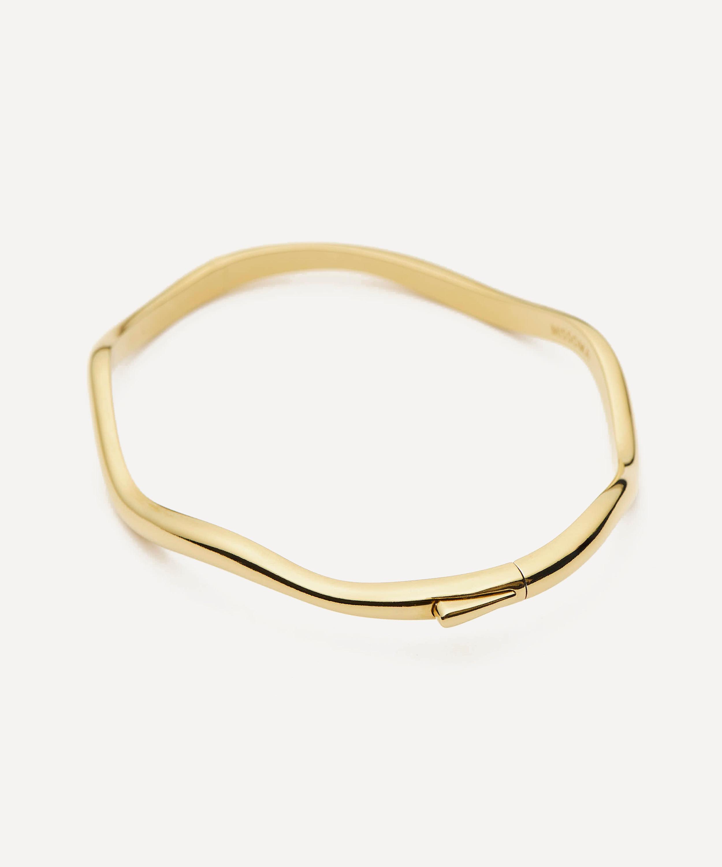 Missoma - 18ct Gold-Plated Molten Classic Hinged Bangle Bracelet image number 2