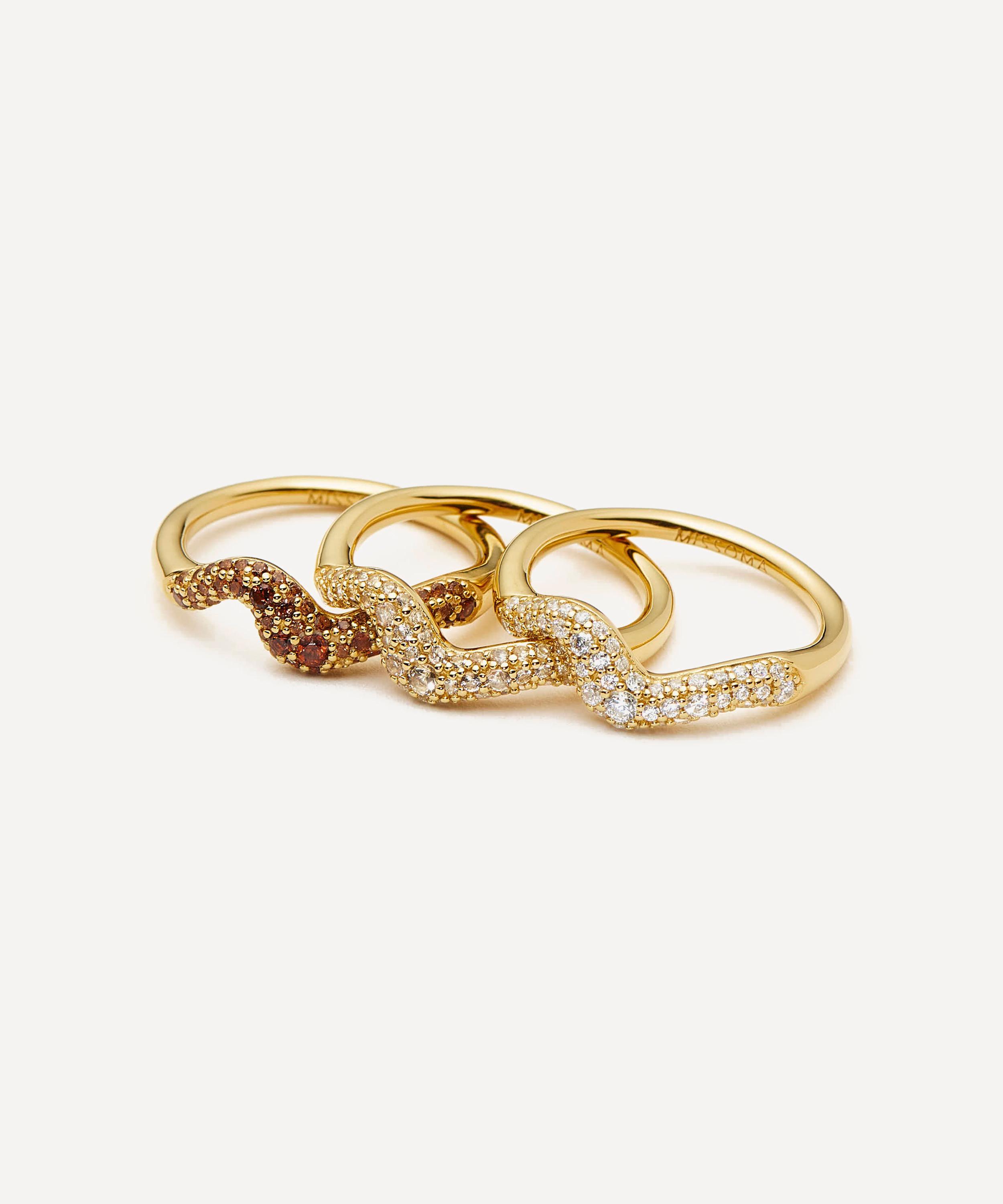 Missoma - 18ct Gold-Plated Vermeil Silver Molten Snow Stacking Ring Set image number 1