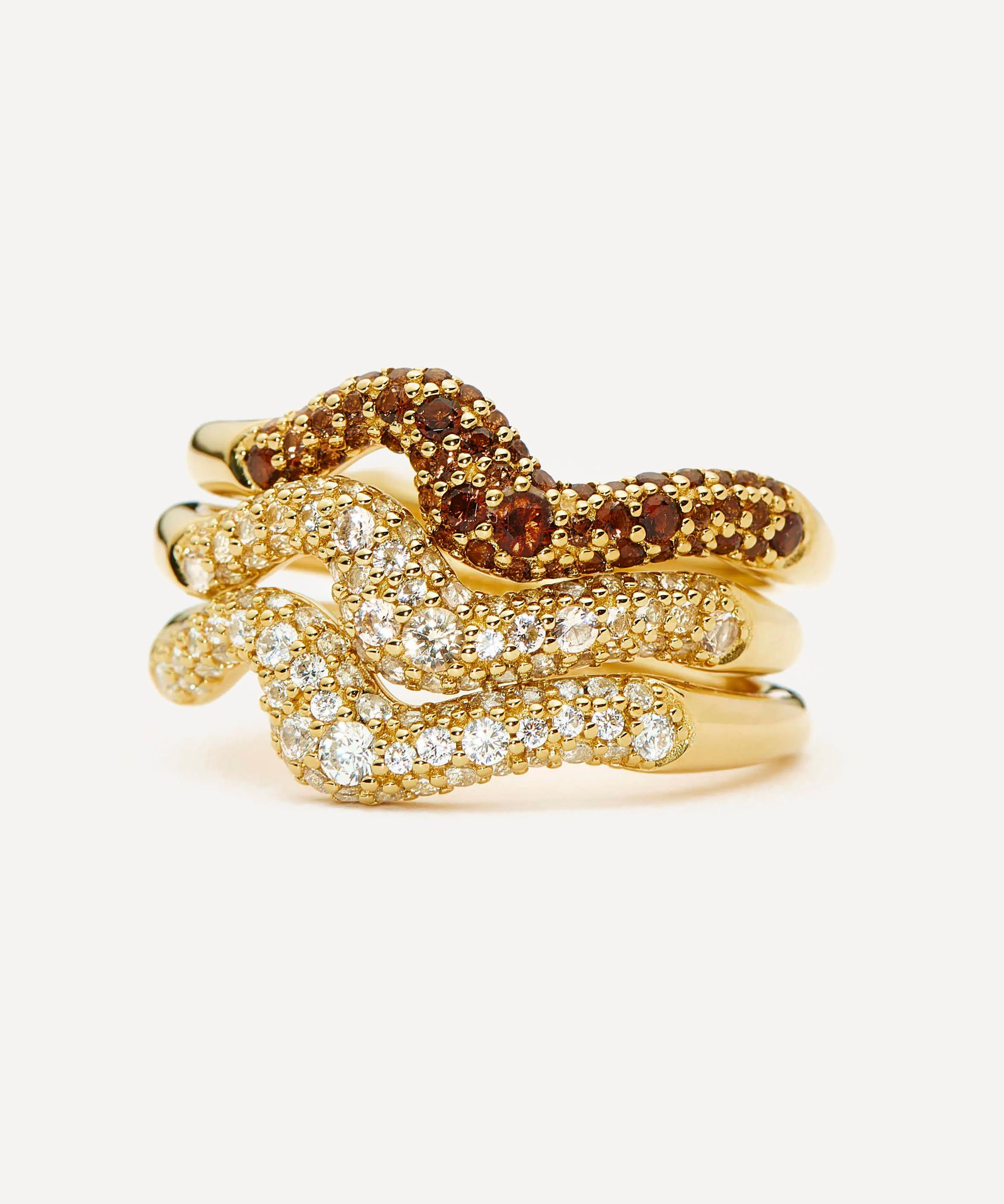 Missoma - 18ct Gold-Plated Vermeil Silver Molten Snow Stacking Ring Set image number 2