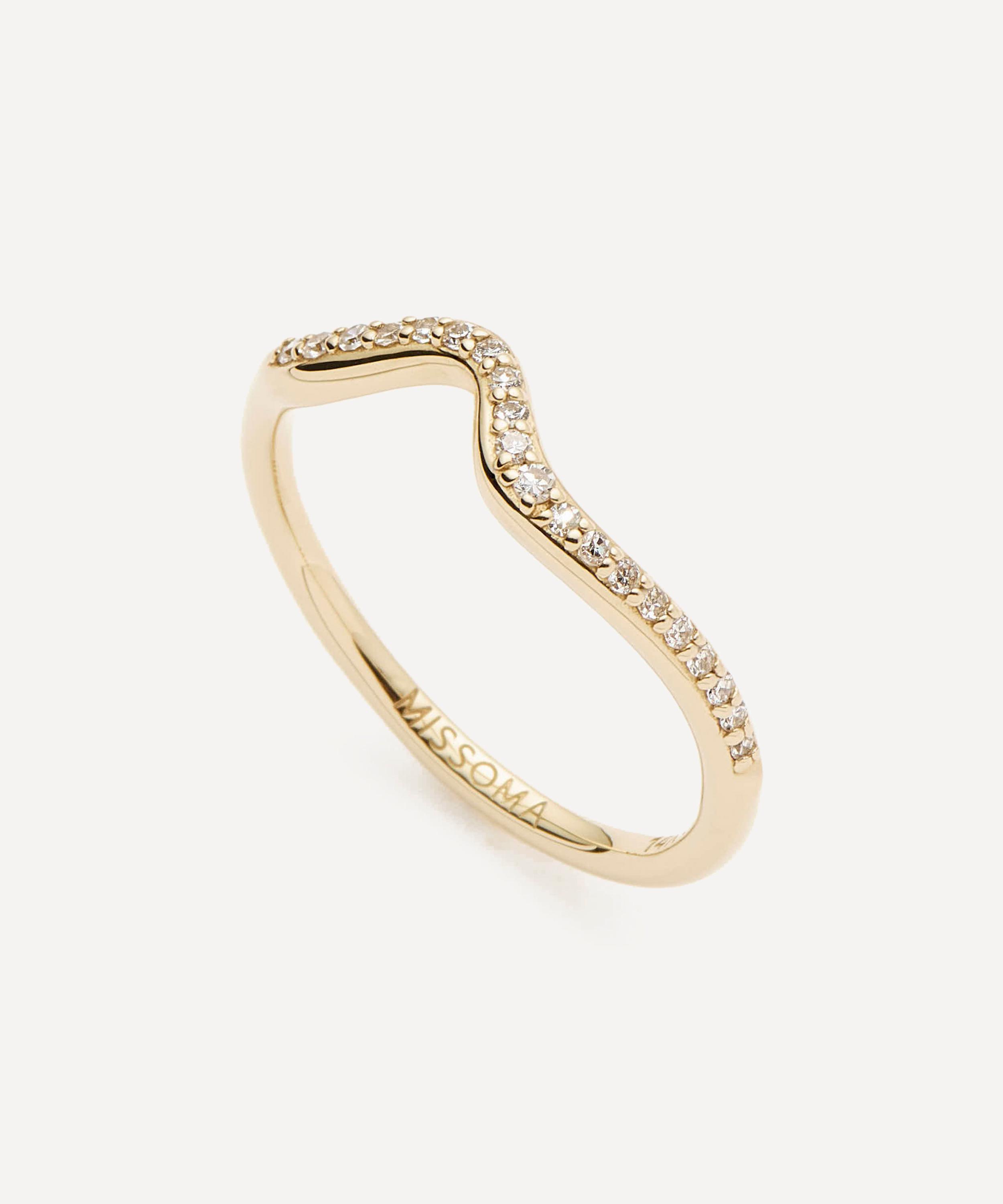 Missoma - 14ct Gold Molten Snow Fine Diamond Stacking Ring