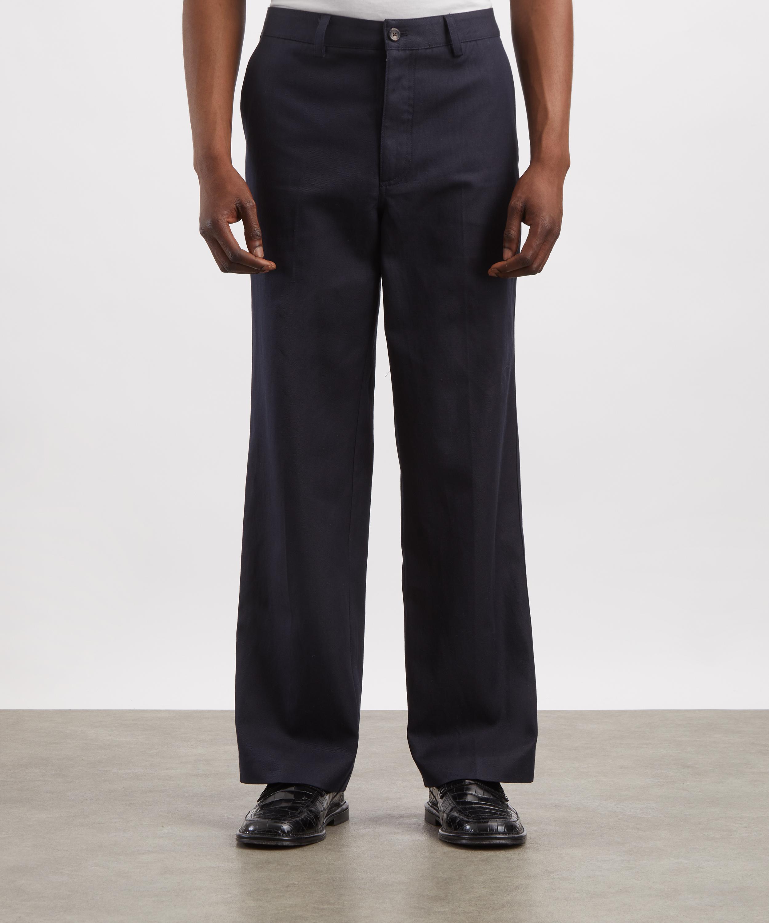 Aaron Levine - Cotton-Linen Workwear Trousers image number 2