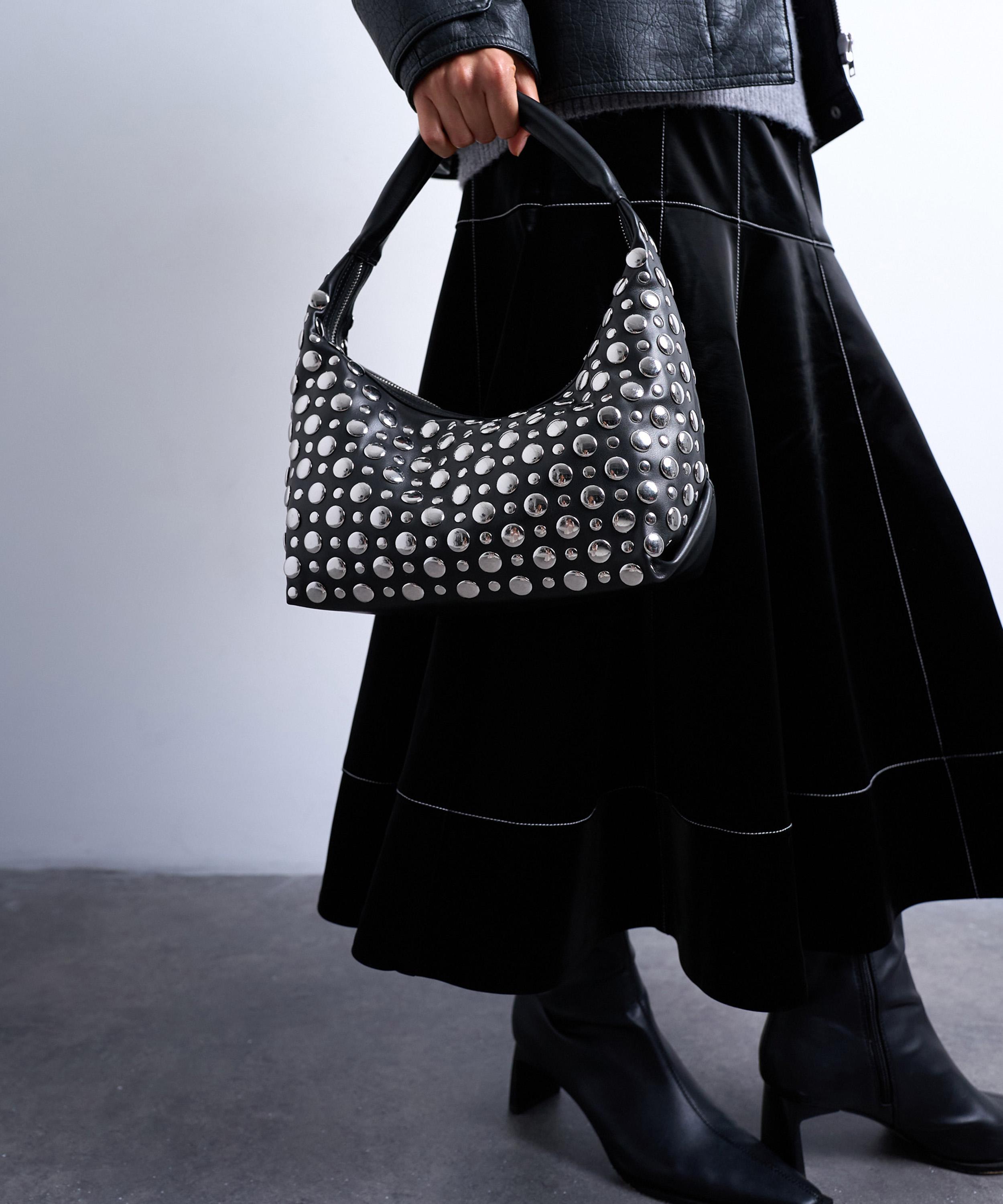TOPSHOP - Black Samantha Studded Shoulder Bag image number 1