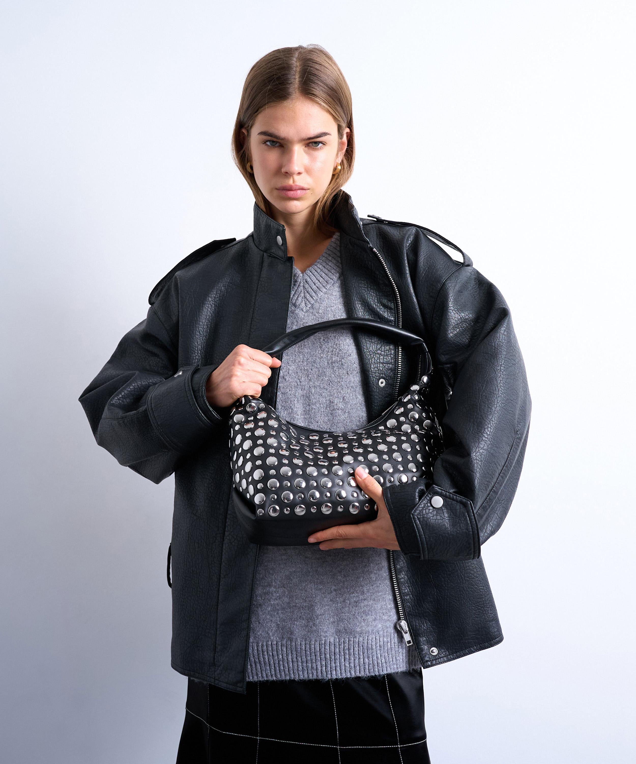 TOPSHOP - Black Samantha Studded Shoulder Bag image number 2