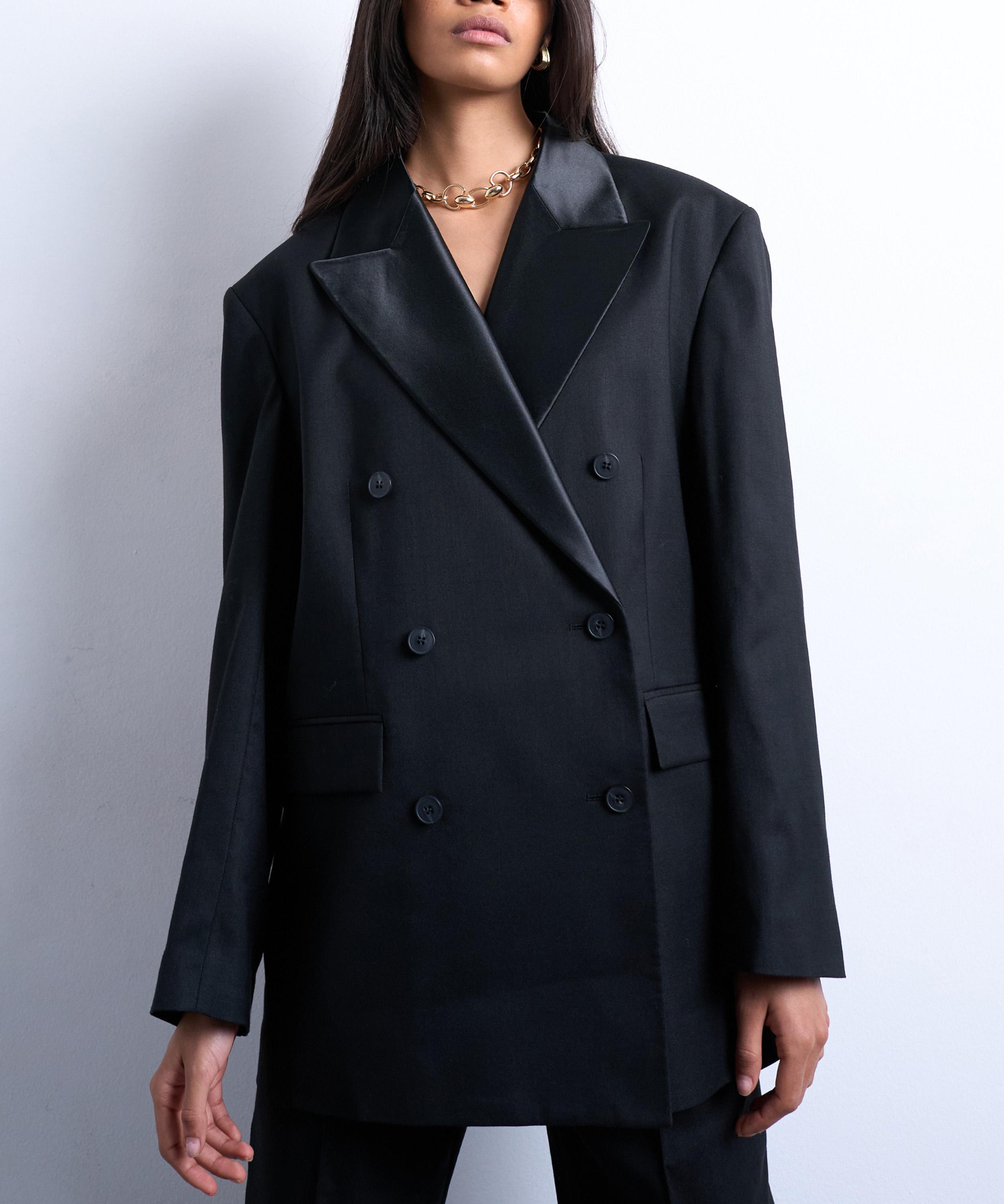 TOPSHOP - Six-Button Double-Breasted Tuxedo Blazer 