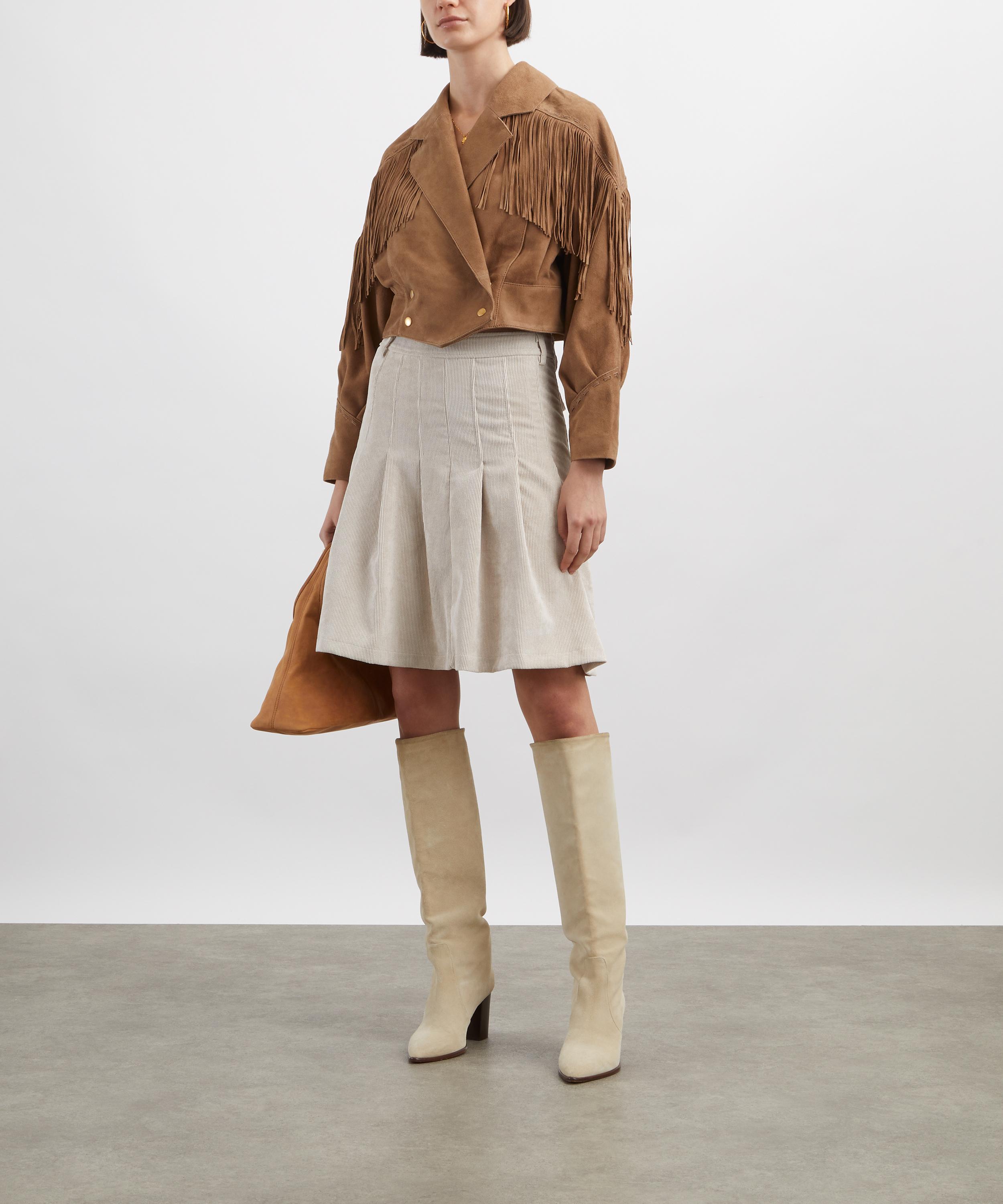Coloma's - Evie Ivory Corduroy Skirt image number 1