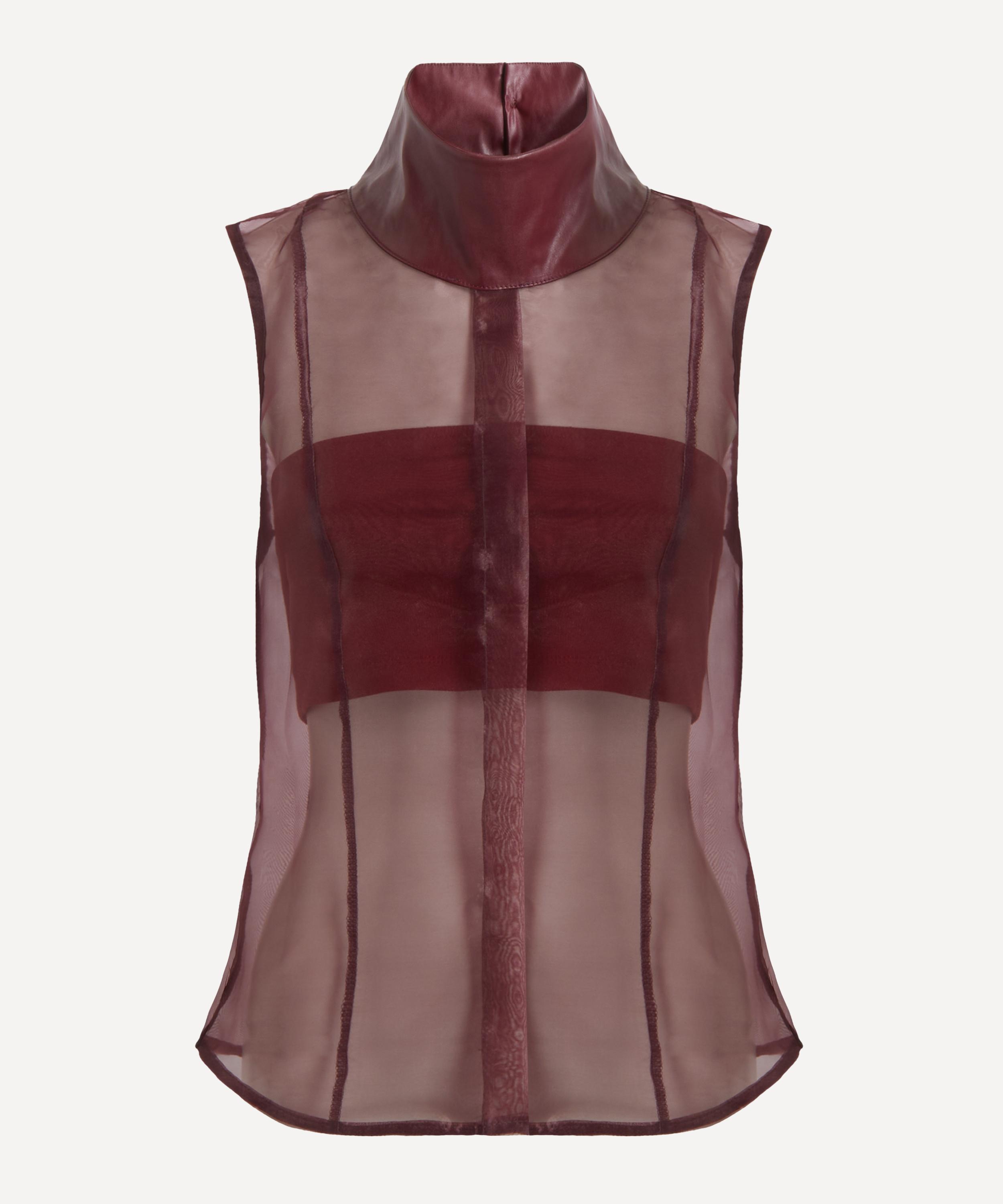 Coloma's - Fiorella Burgundy Organza Top