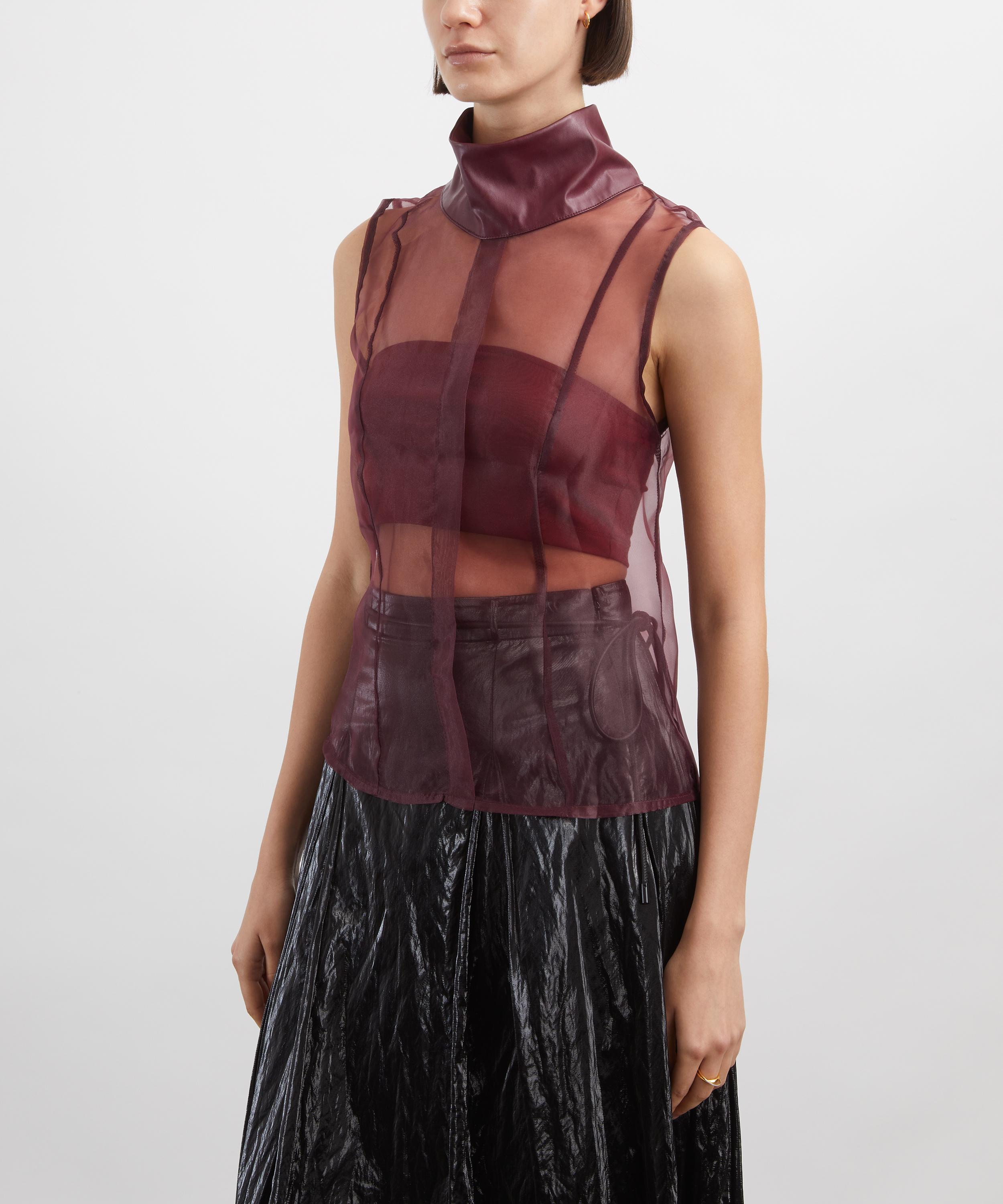 Coloma's - Fiorella Burgundy Organza Top image number 2