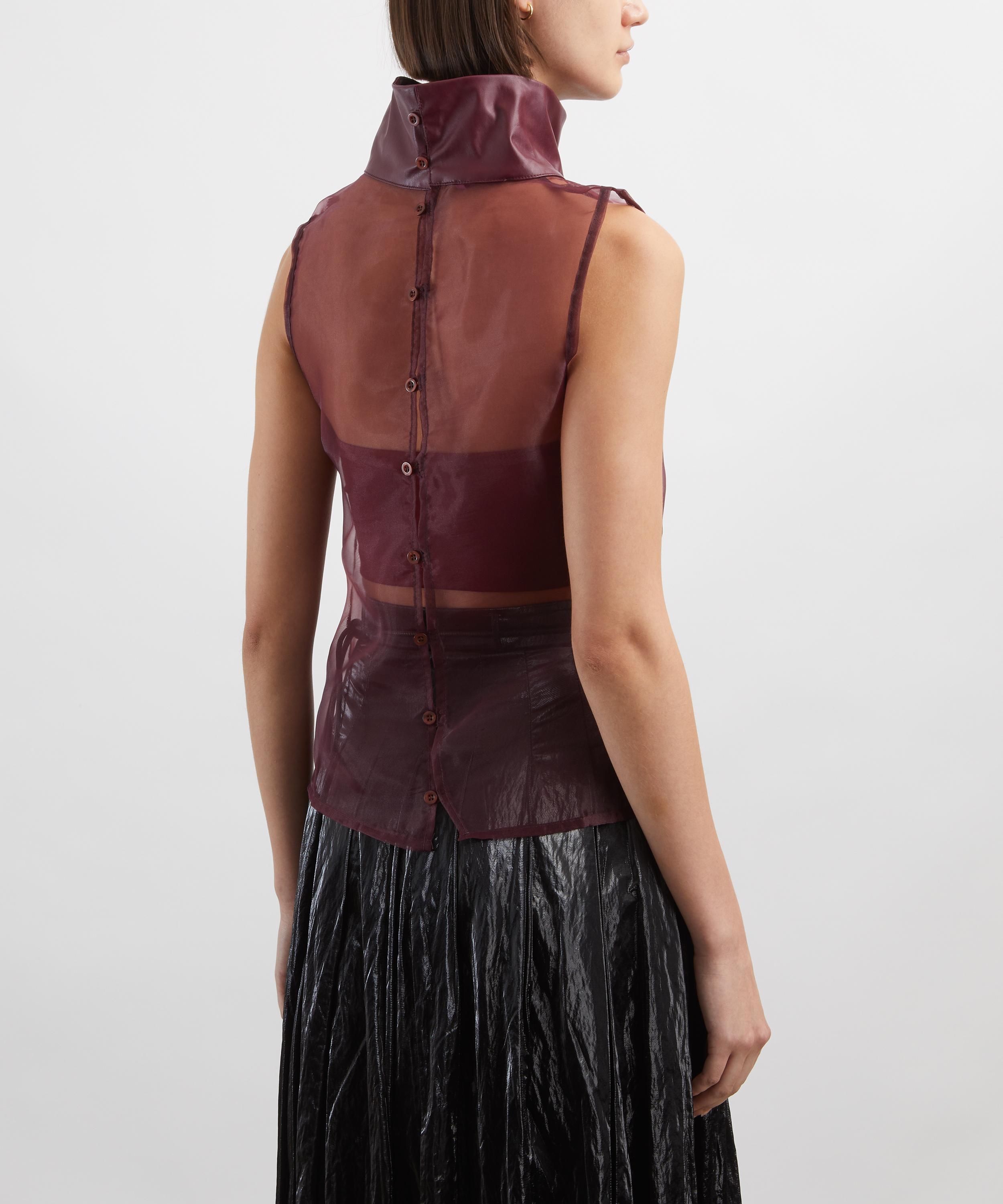 Coloma's - Fiorella Burgundy Organza Top image number 3