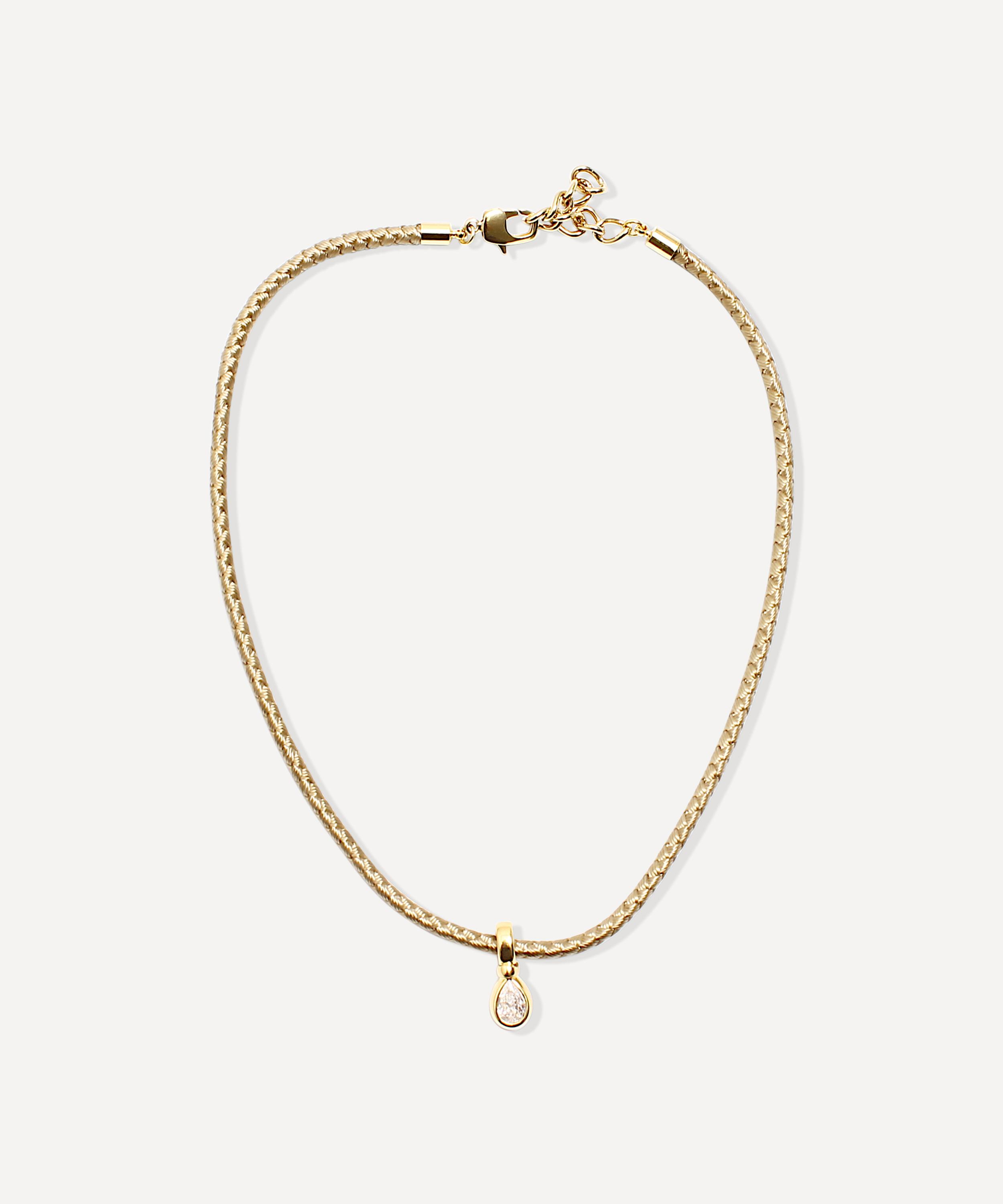 By Alona - 18ct Gold-Plated Auralis Zirconia Cord Necklace image number 1