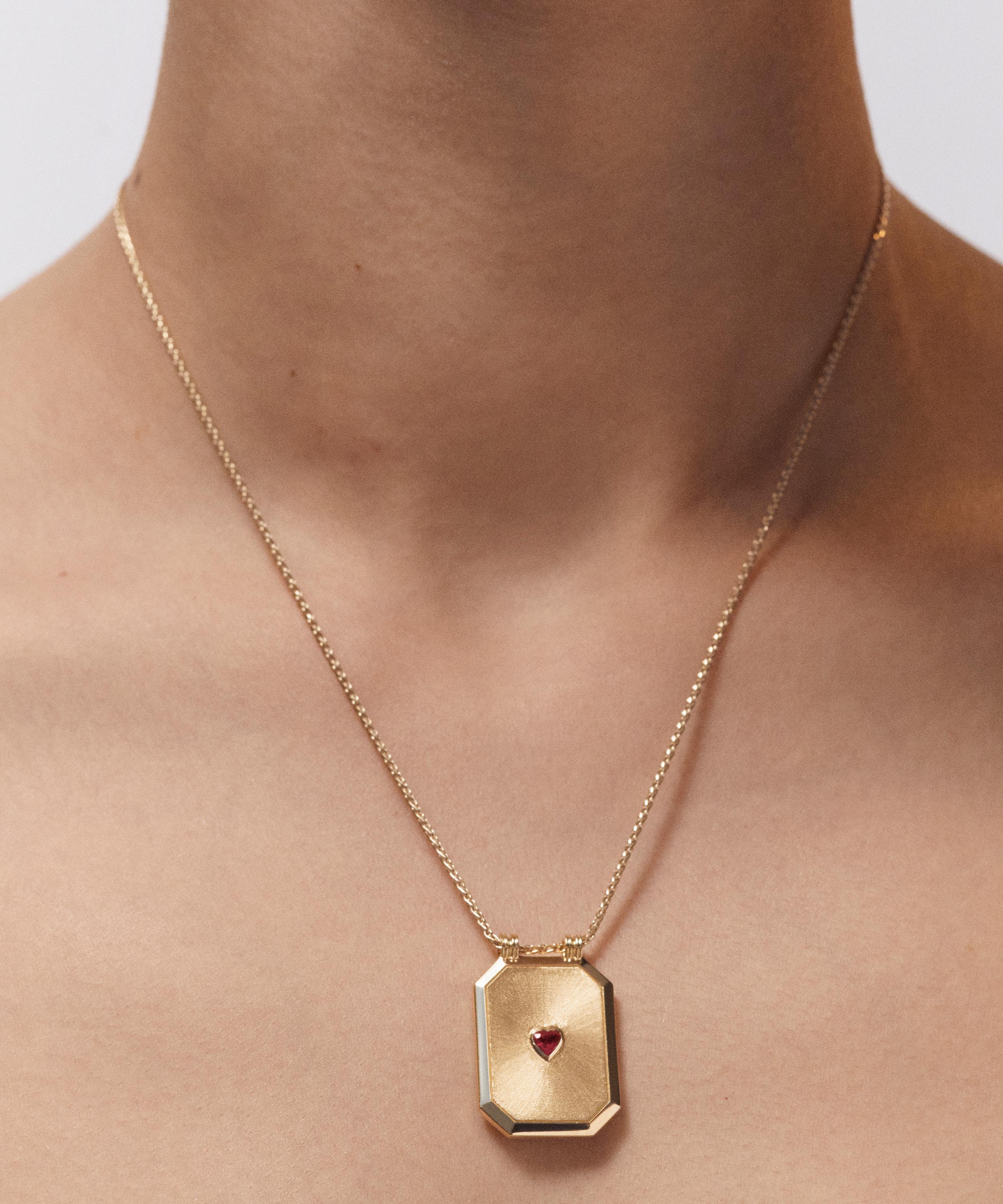 Marie Lichtenberg - 18ct Gold Scapular Love Ruby Pendant Necklace image number 1