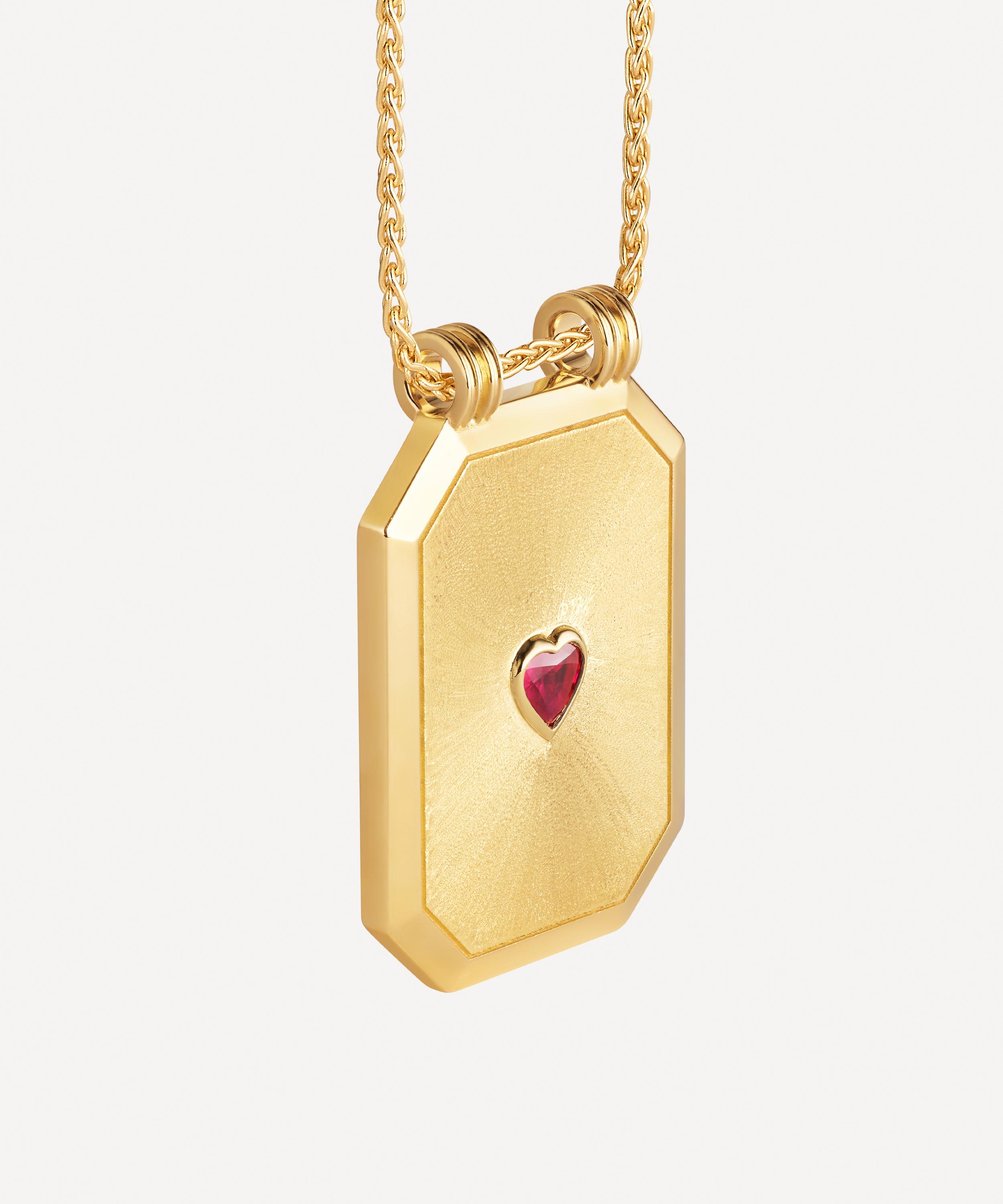 Marie Lichtenberg - 18ct Gold Scapular Love Ruby Pendant Necklace image number 2
