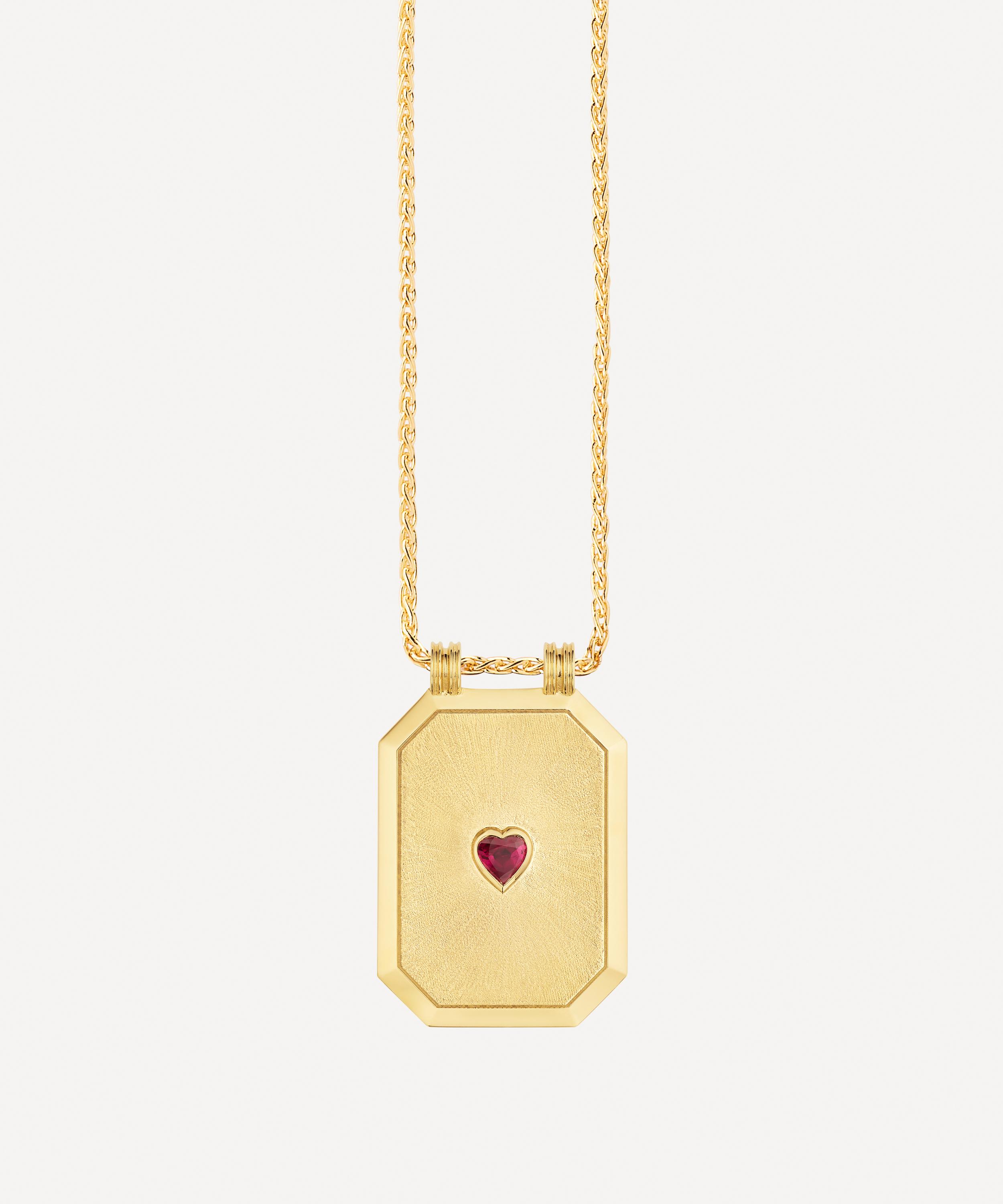 Marie Lichtenberg - 18ct Gold Scapular Love Ruby Pendant Necklace image number 3