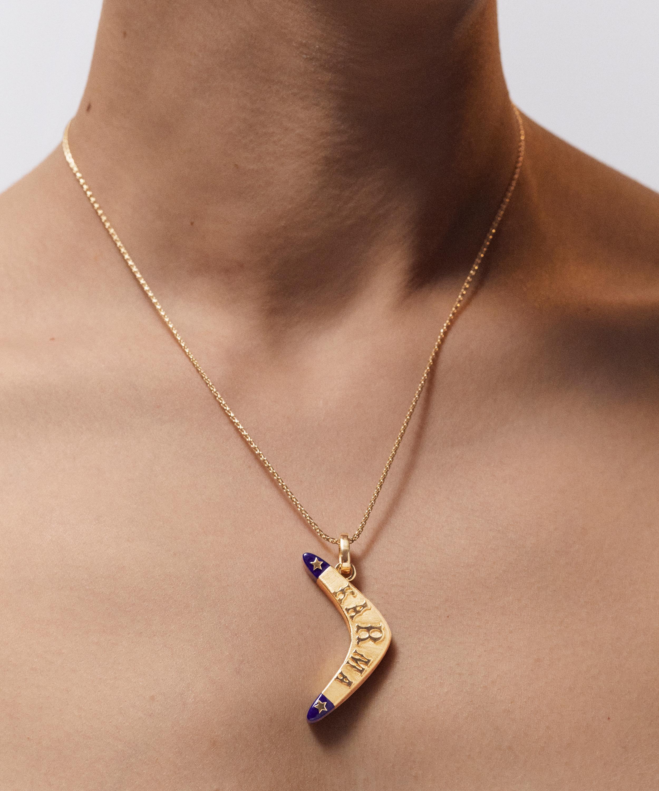 Marie Lichtenberg - 18ct Gold Lapis Karma Charm image number 1