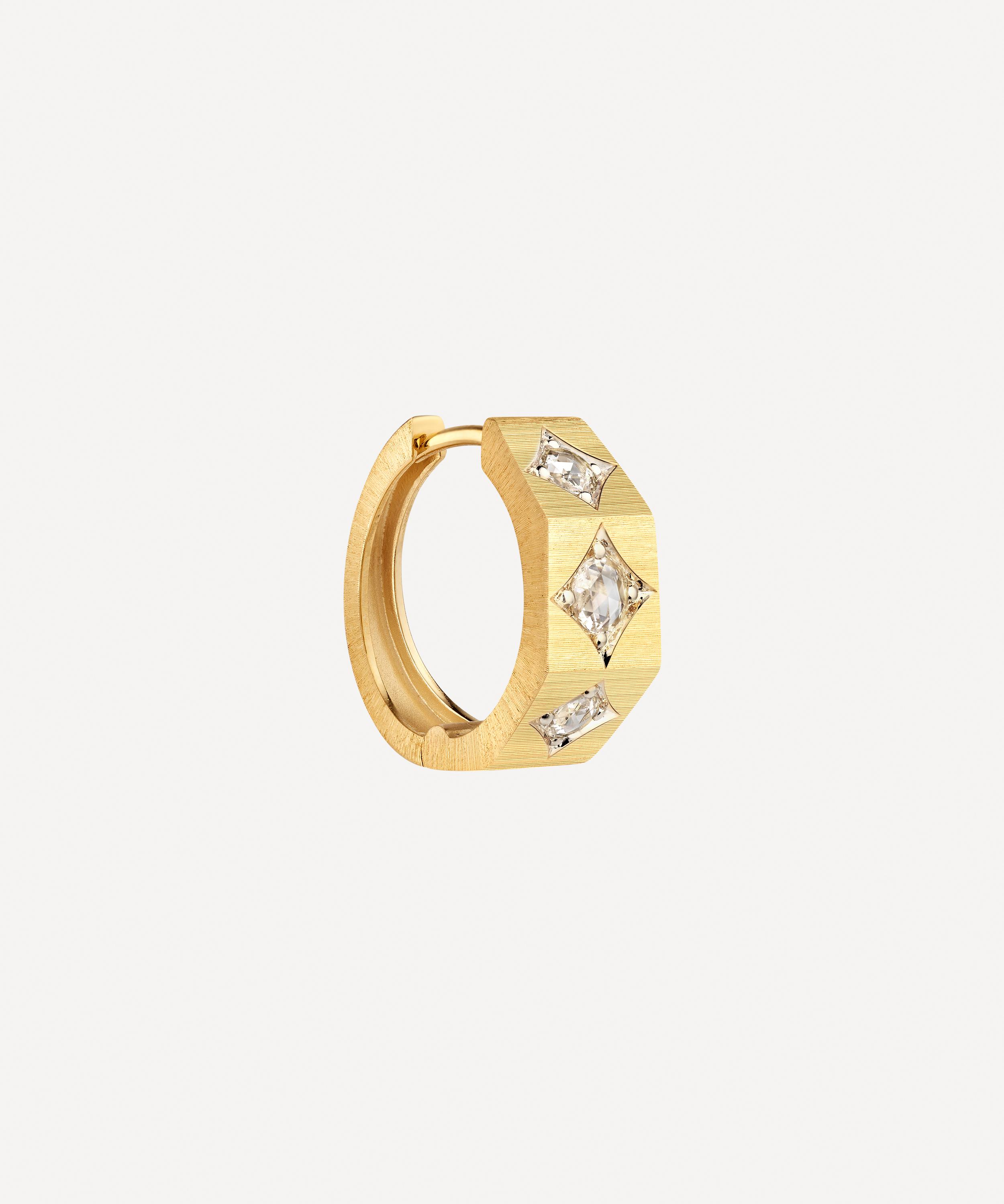 Marie Lichtenberg - 18ct Gold Medium Ecrou Hoop Earring