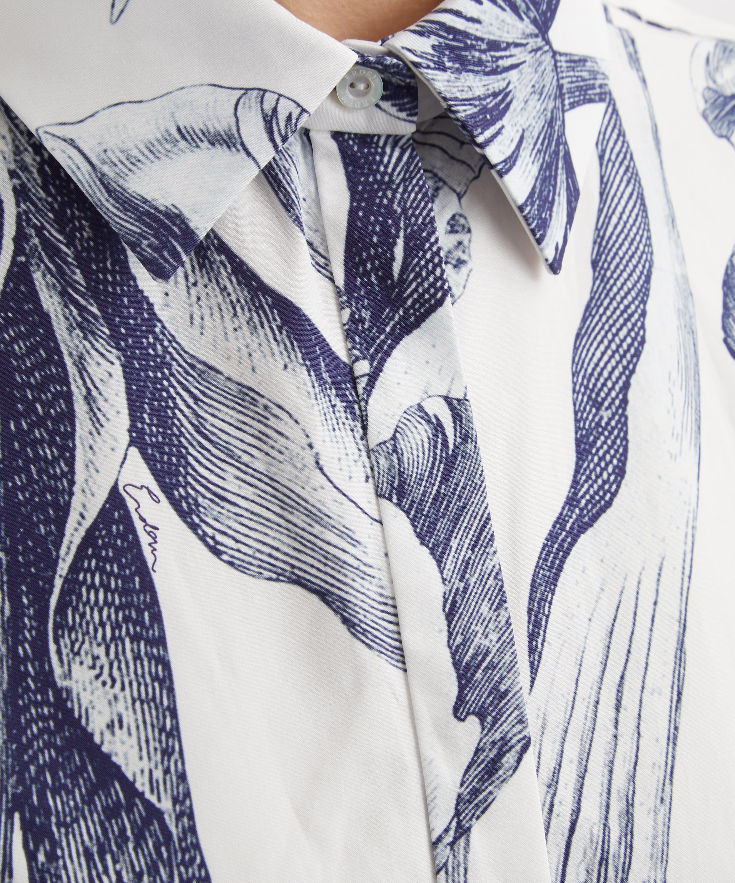 Erdem - Floral Print Short-Sleeve Shirt Dress image number 4