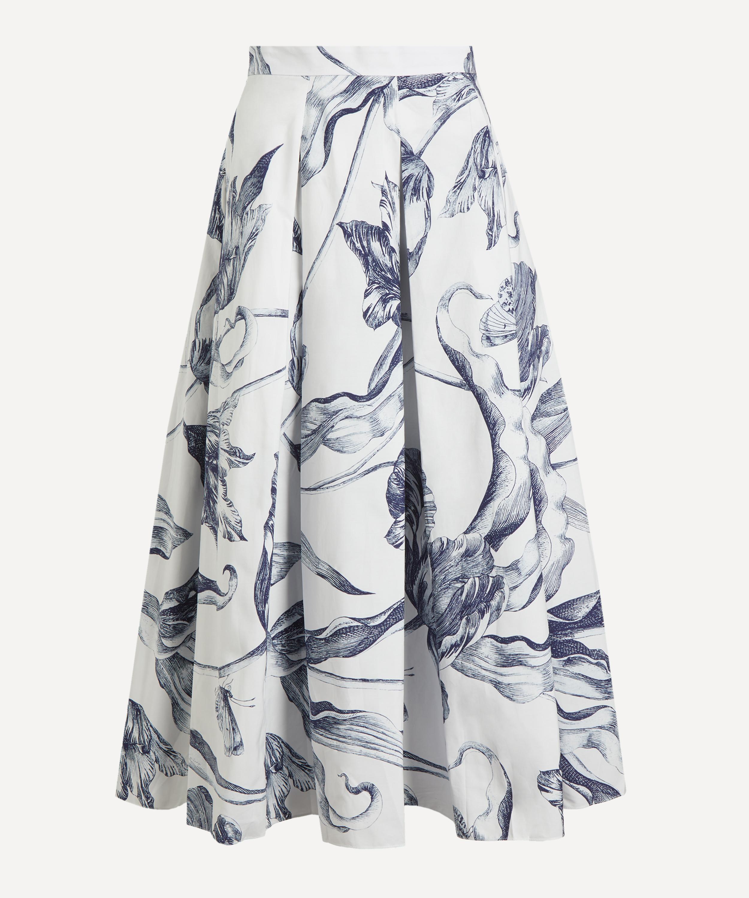 Erdem - Floral Print Pleated Midi Skirt