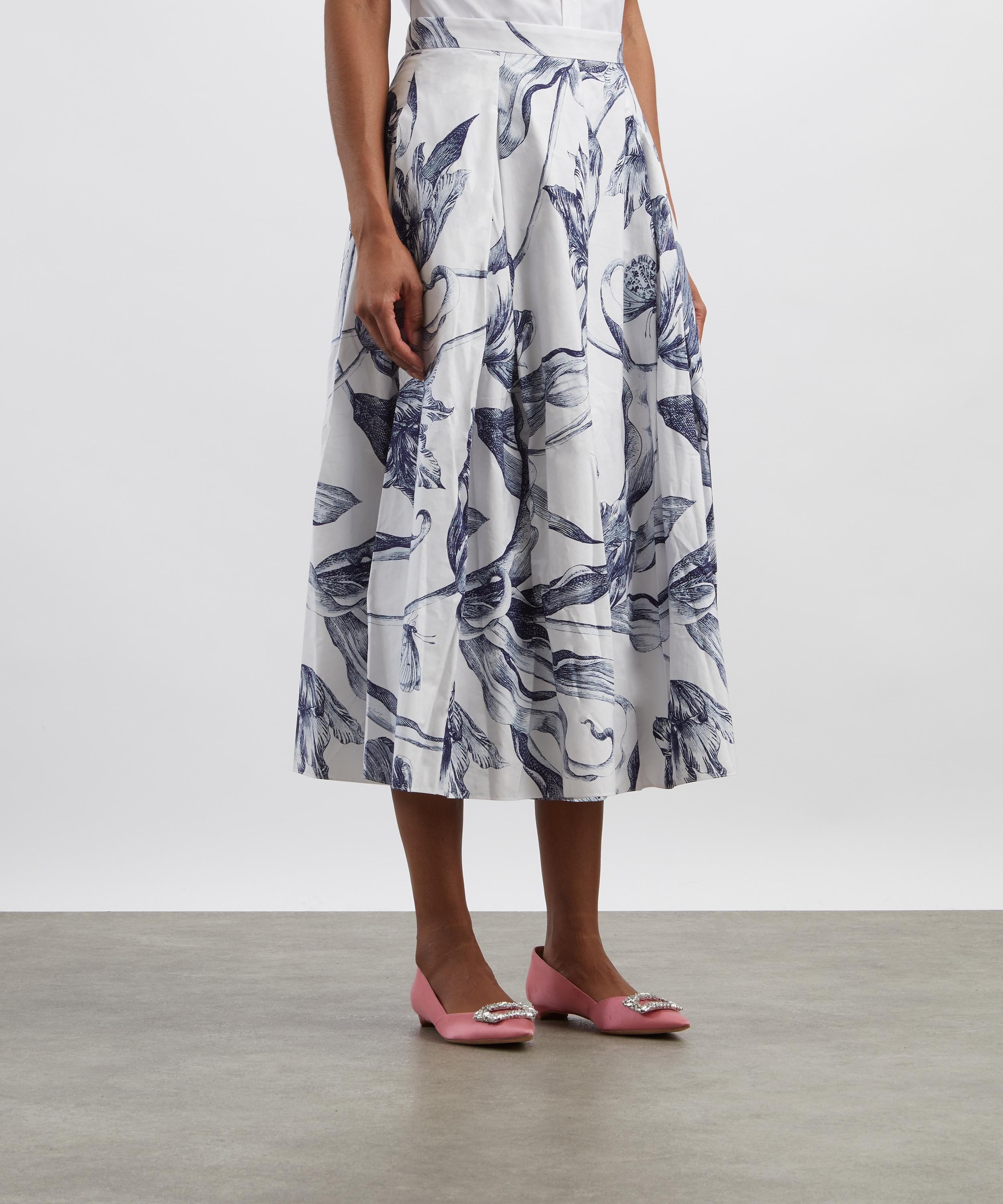 Erdem - Floral Print Pleated Midi Skirt image number 2